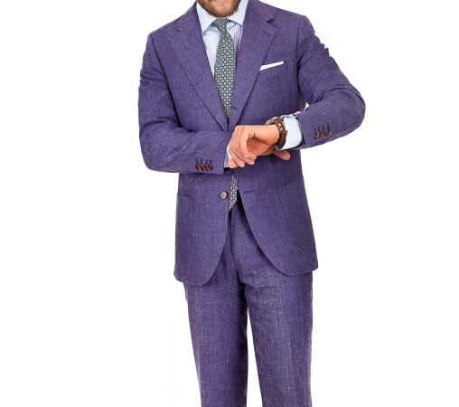 Bright Denim Blue Linen Suit