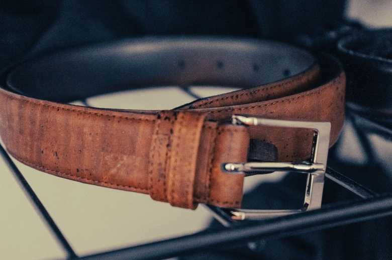 Brown Leather Belt With Silver Belt Buckle