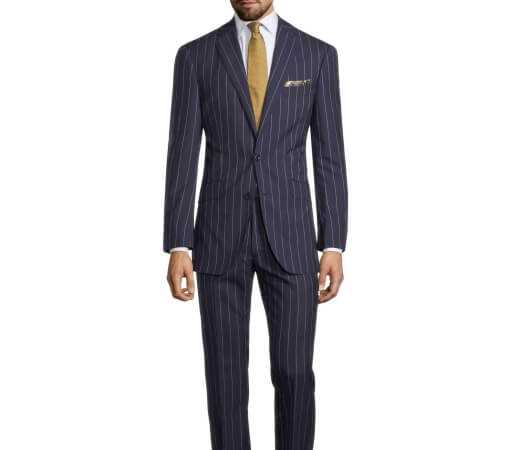 Deep Blue Wide Stripe Suit