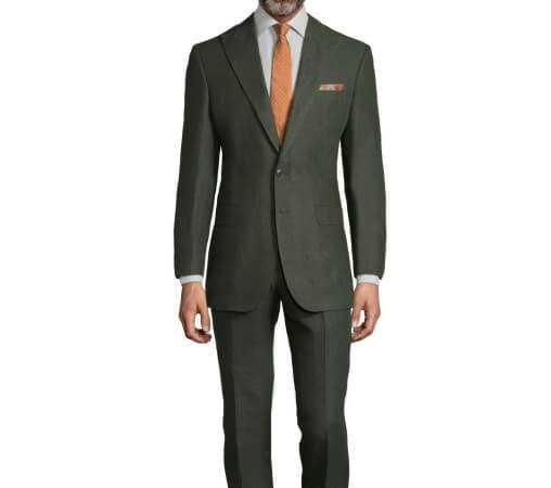 Forest Green Linen Suit