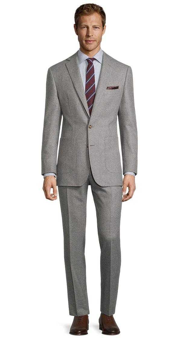 shiny grey suit combinations