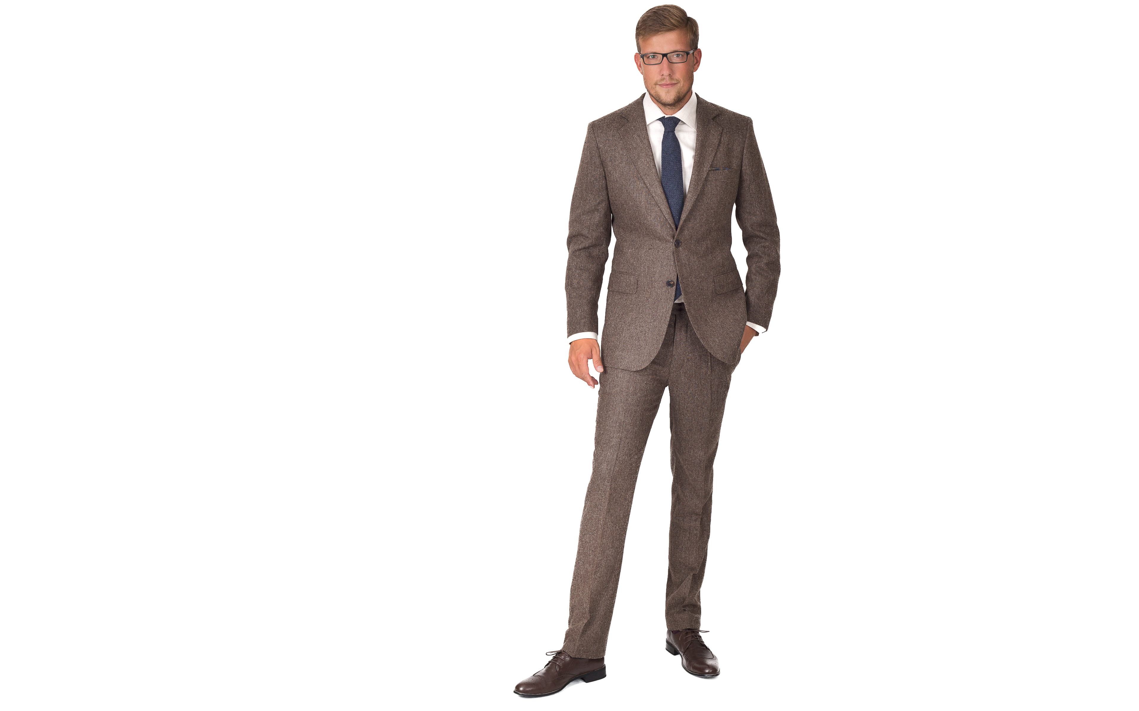 Suit in Natural Brown Tweed