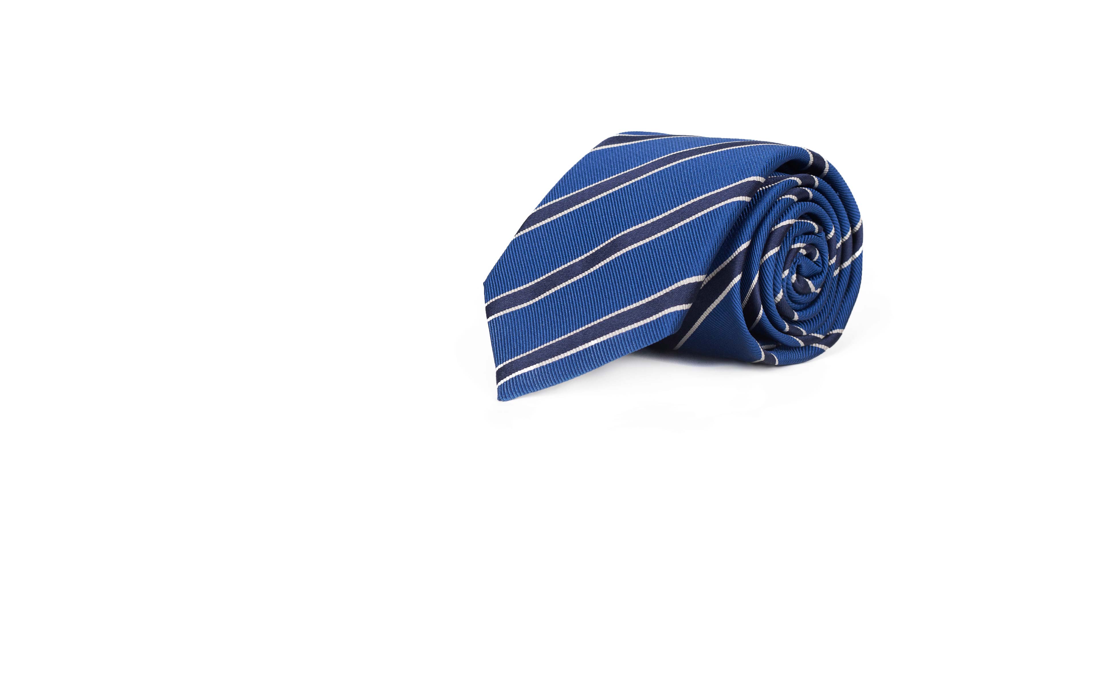 Navy Striped Blue Mogador Silk Tie
