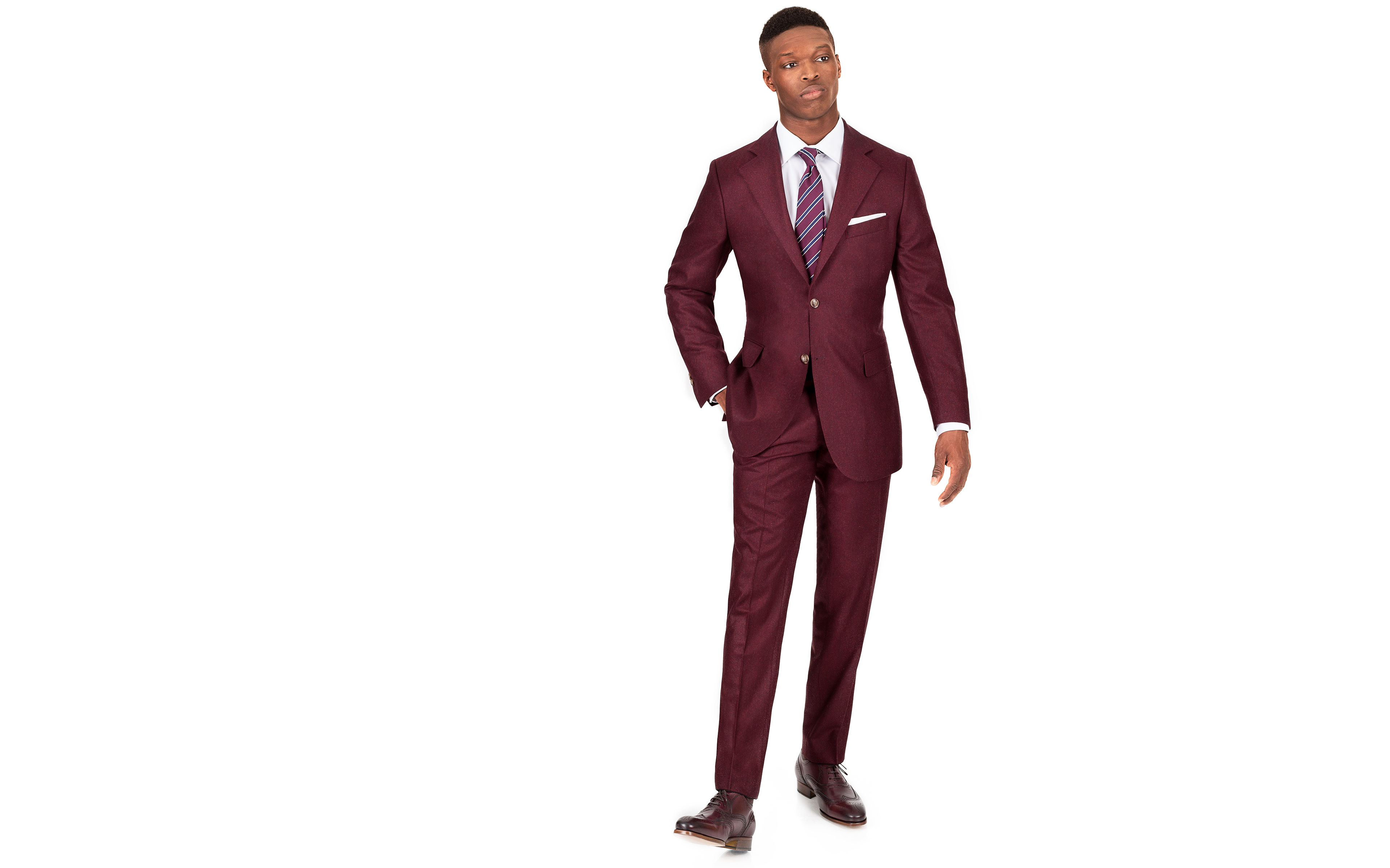 Burgundy Wool Flannel Suit