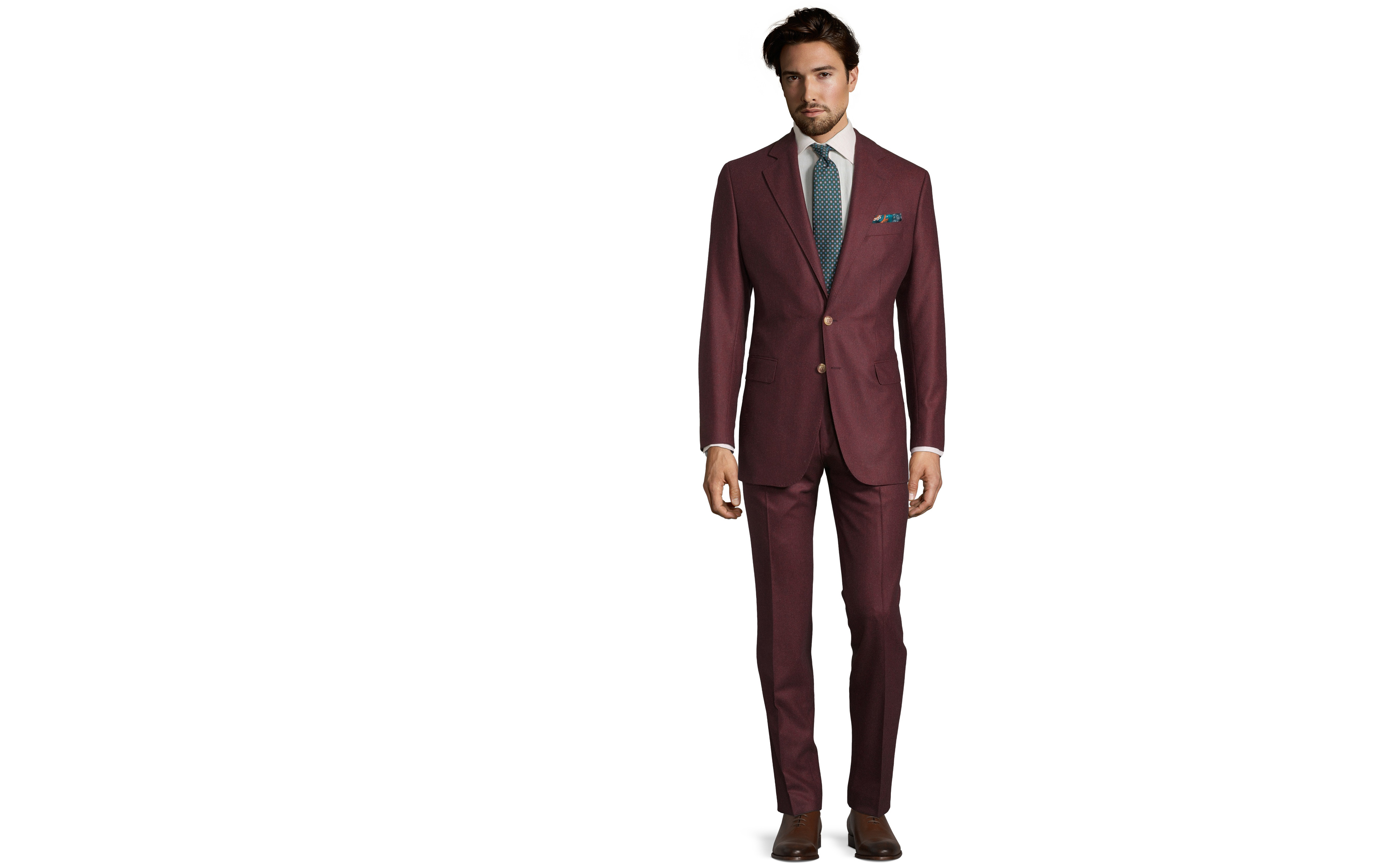 Burgundy Wool Flannel Suit
