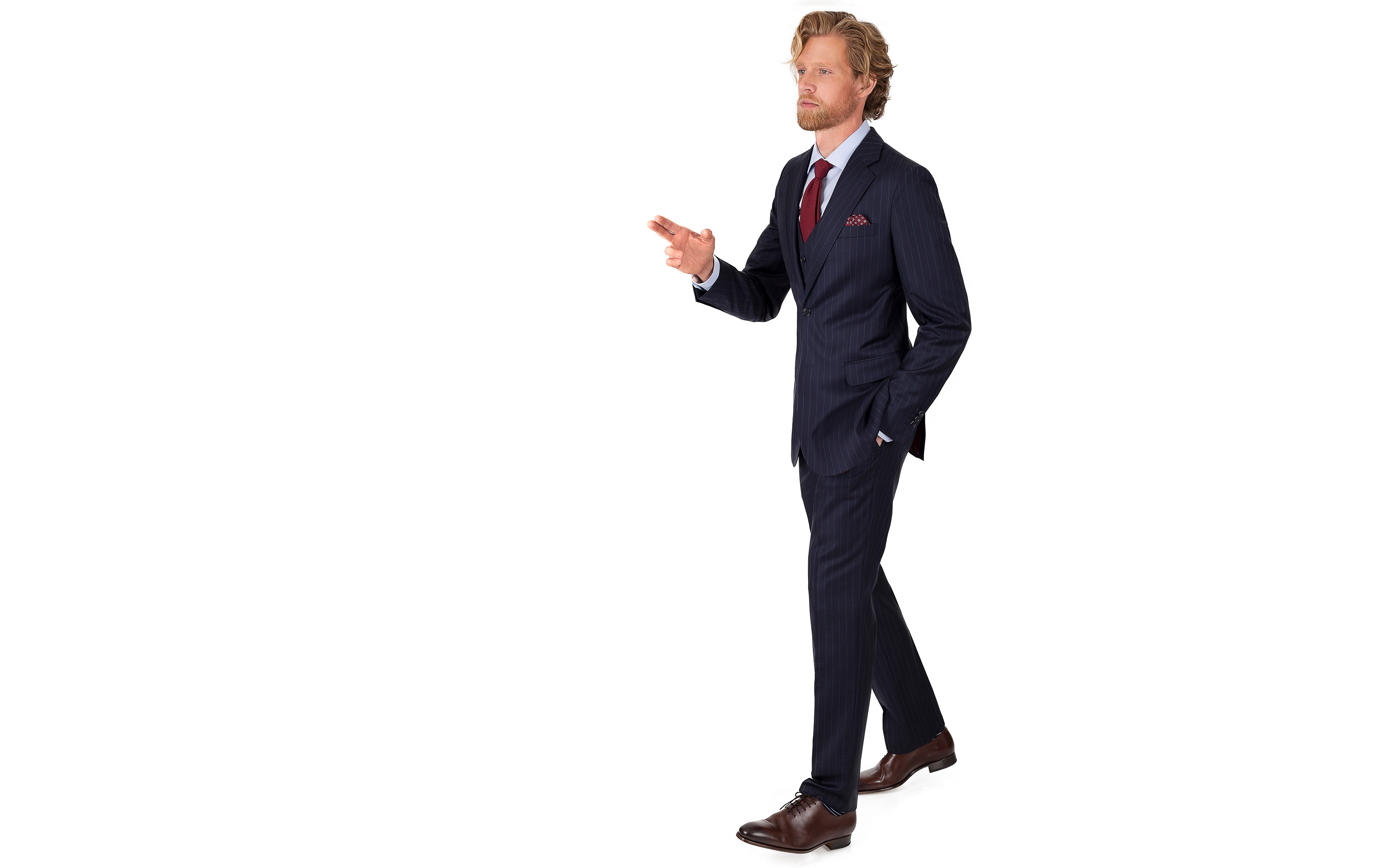 Navy Chalkstripe 3 Piece Suit
