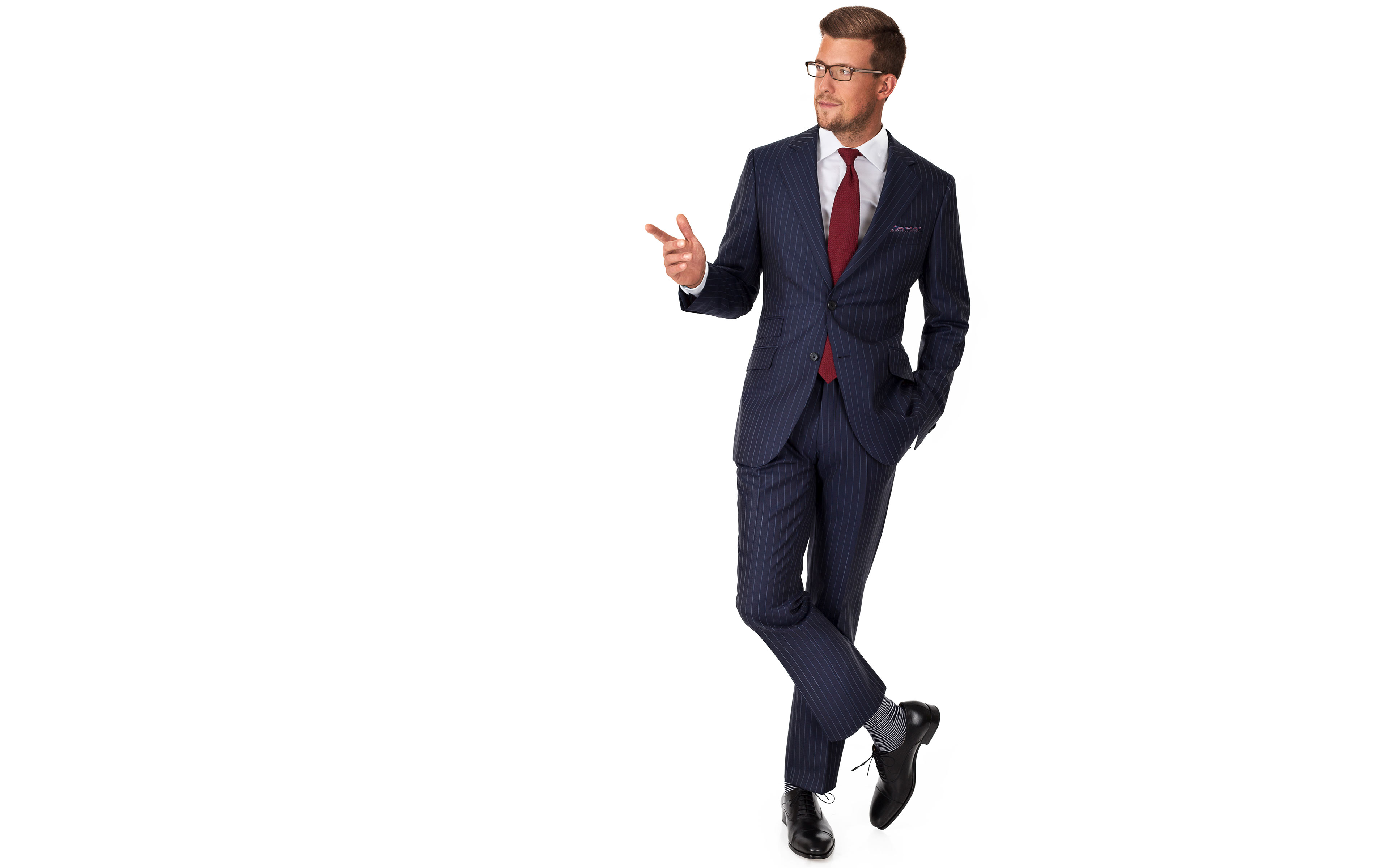 Navy Pinstripe Suit