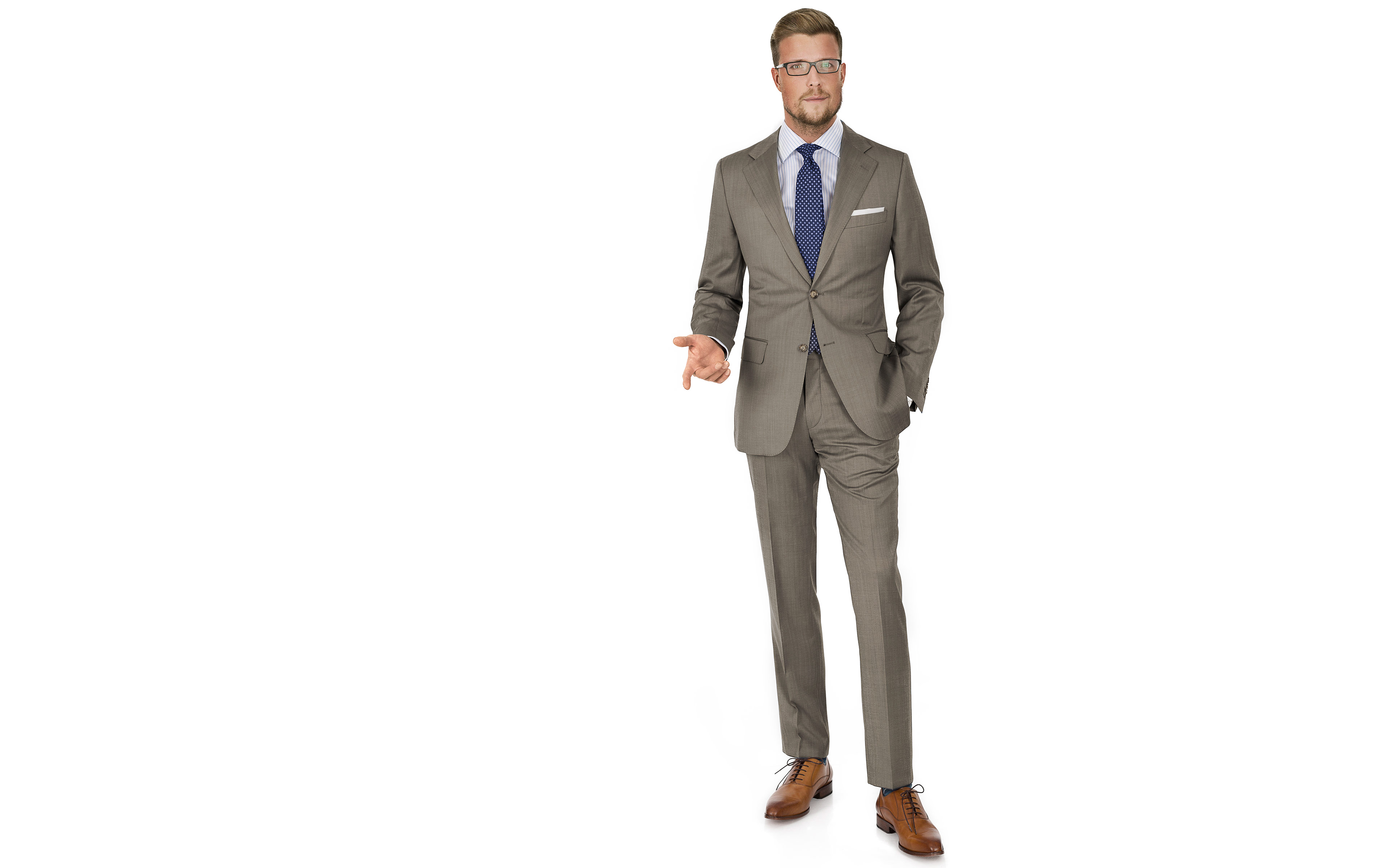 Light Brown Wool & Silk Suit