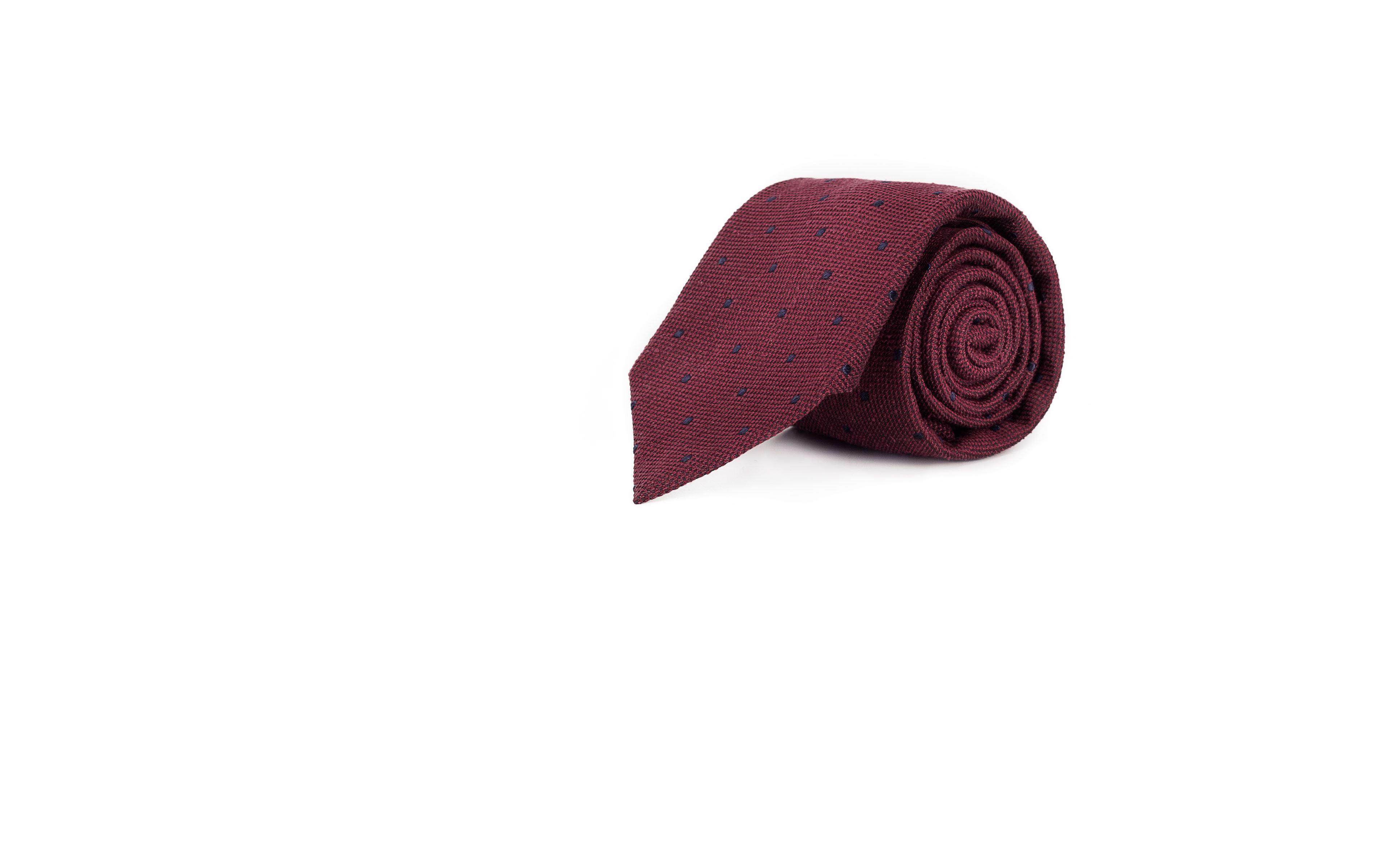 Red Dotted Bourette Silk Tie