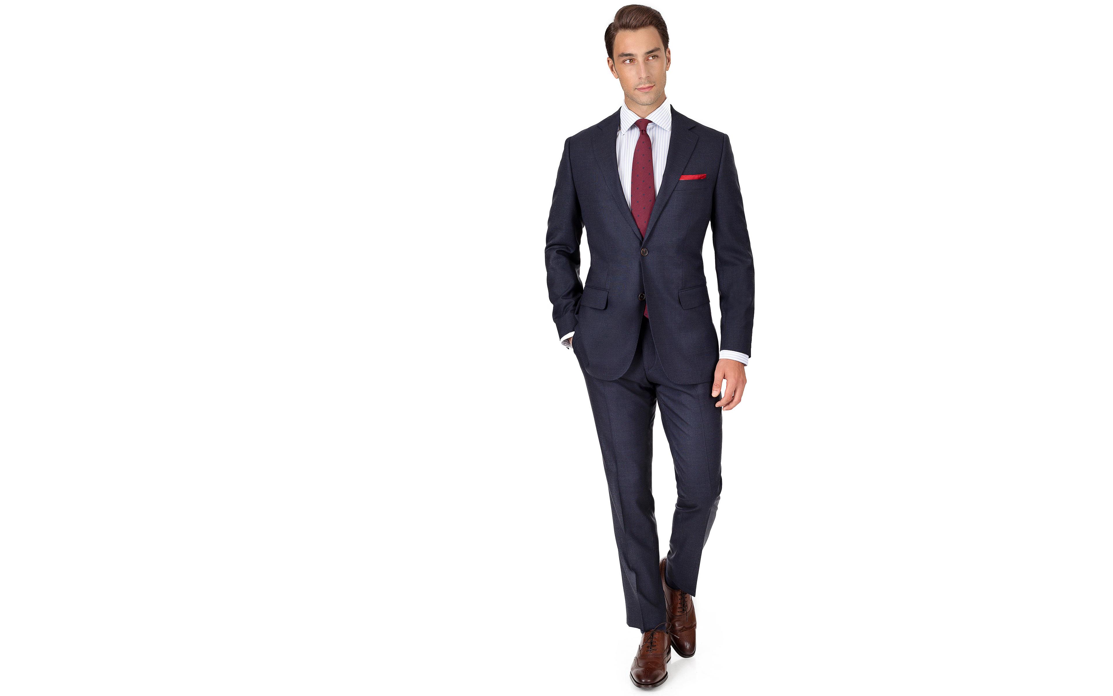 Charcoal Blue Melange Natural Stretch Suit