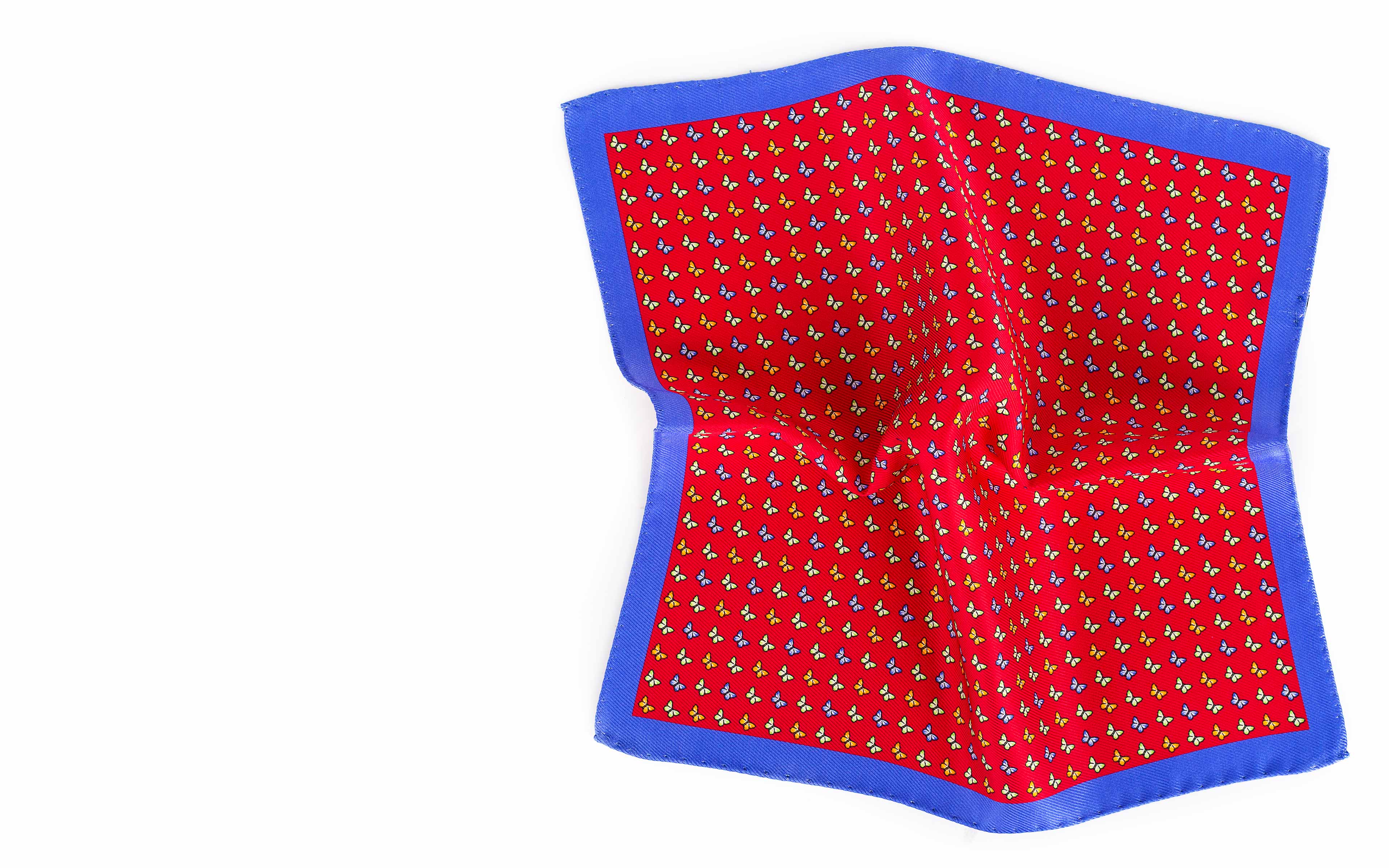 Red & Blue Butterflies Print Pocket Square