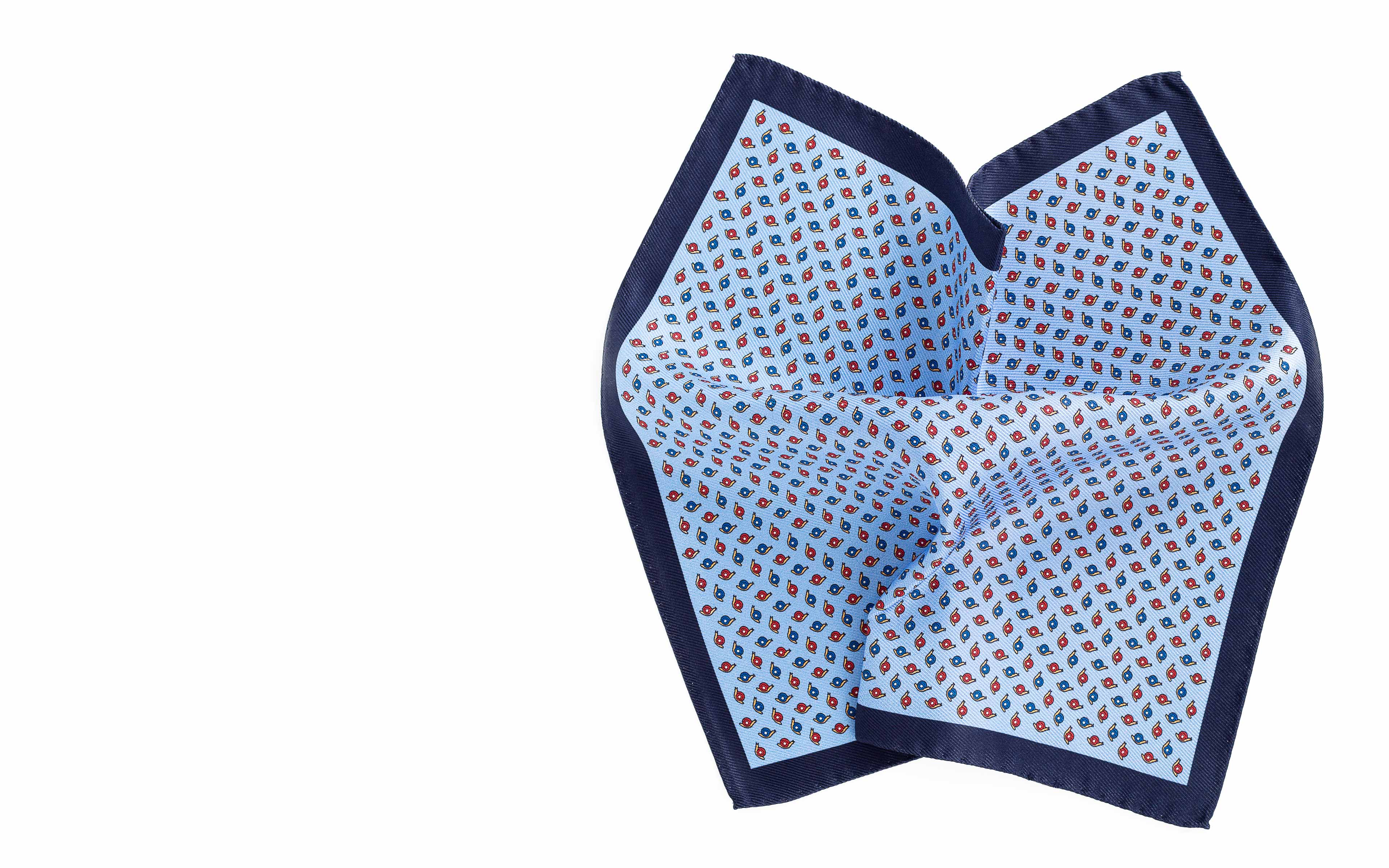Blue & Sky Blue Snail Print Pocket Sqaure