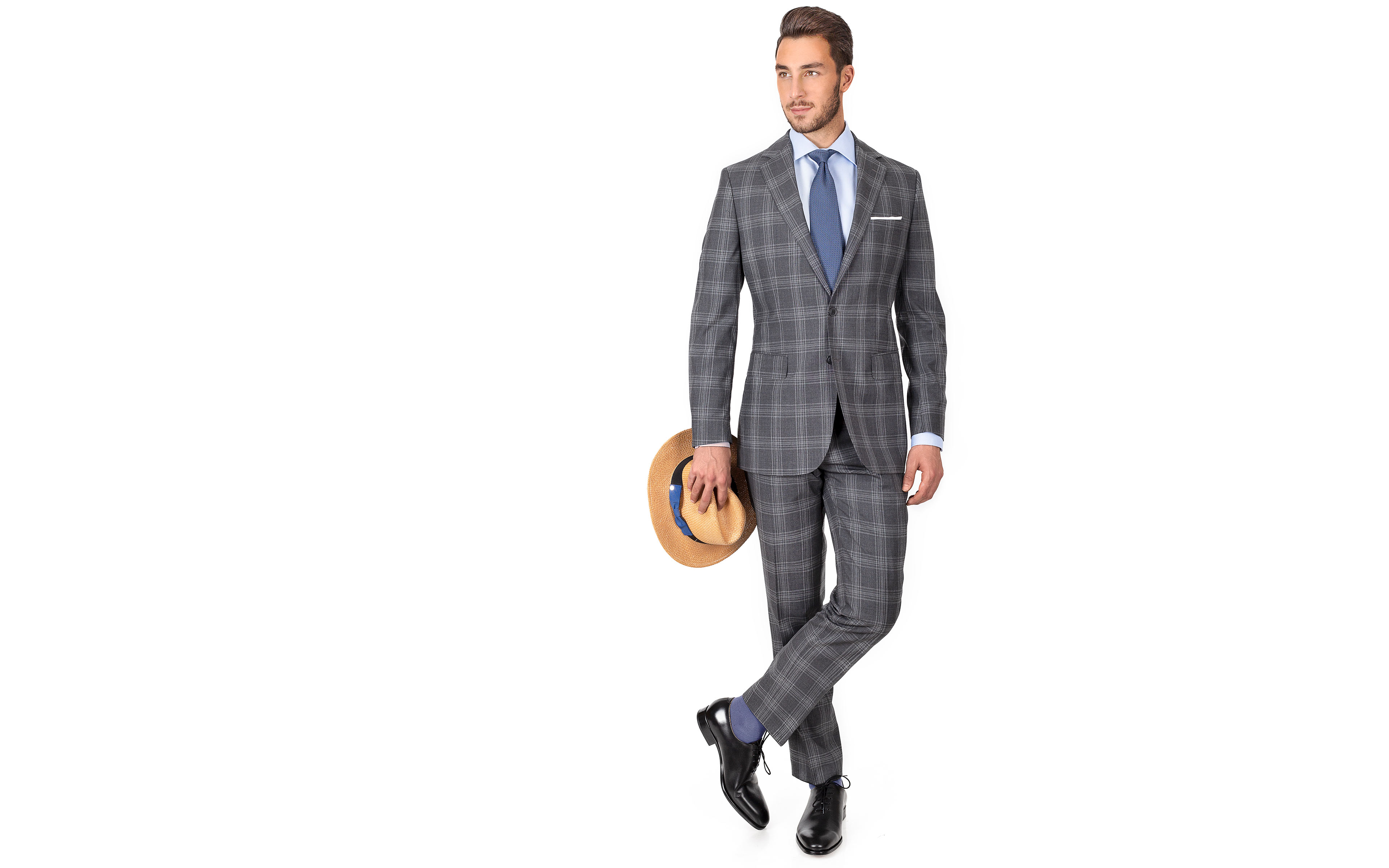 Charcoal Shadow Check Suit