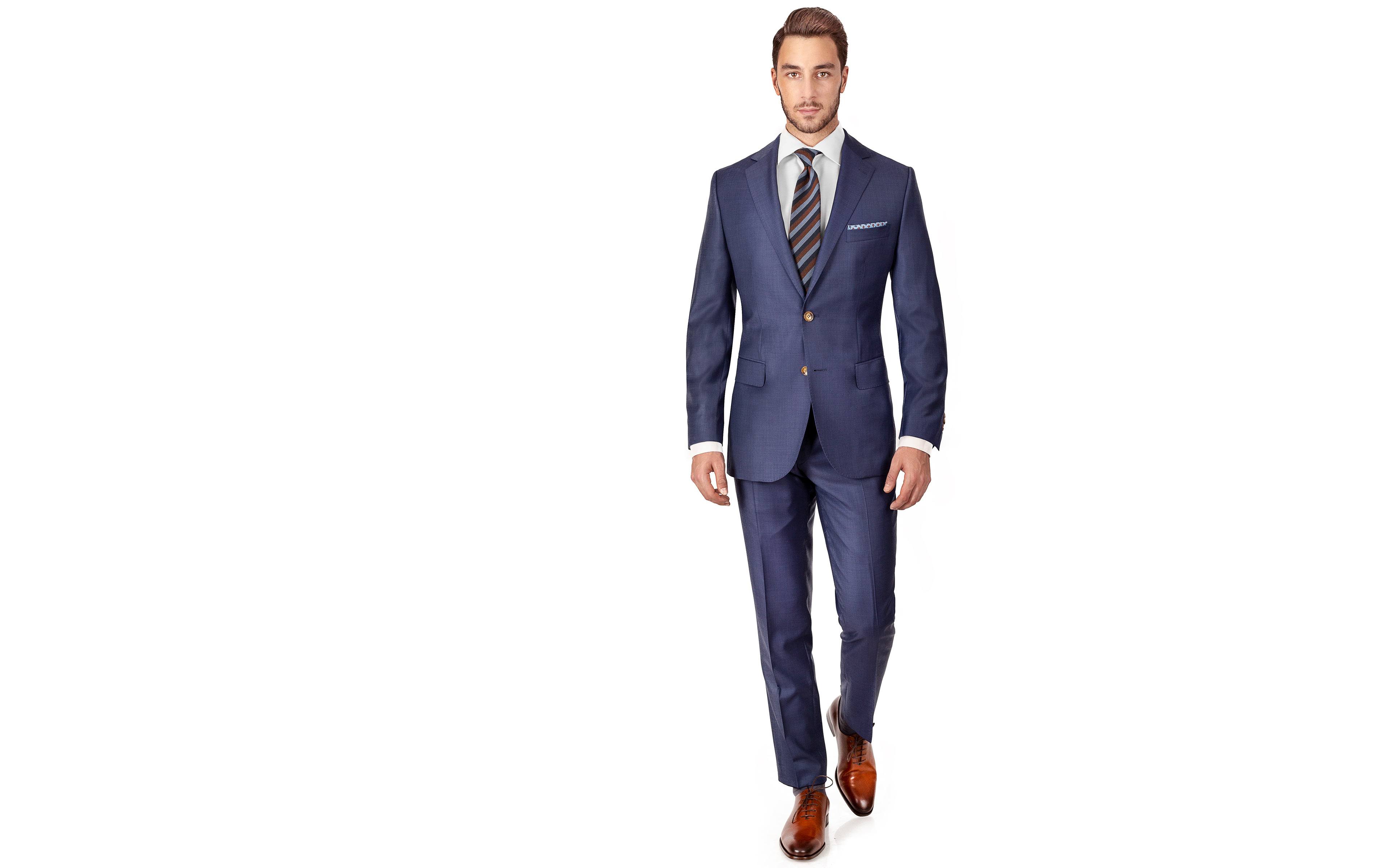 Suit in Sky Blue Pick & Pick Wool