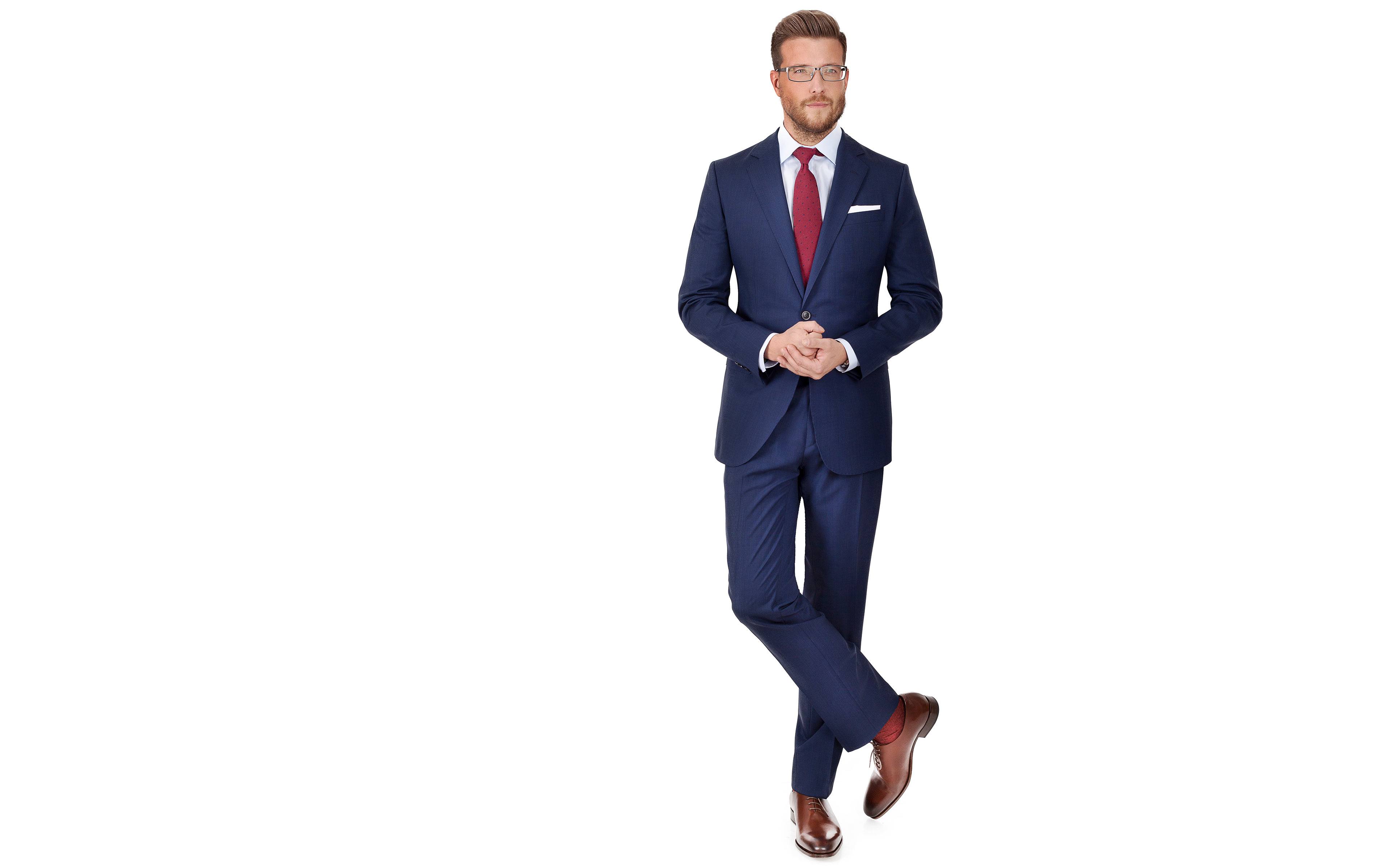 Navy Shadow Plaid Suit