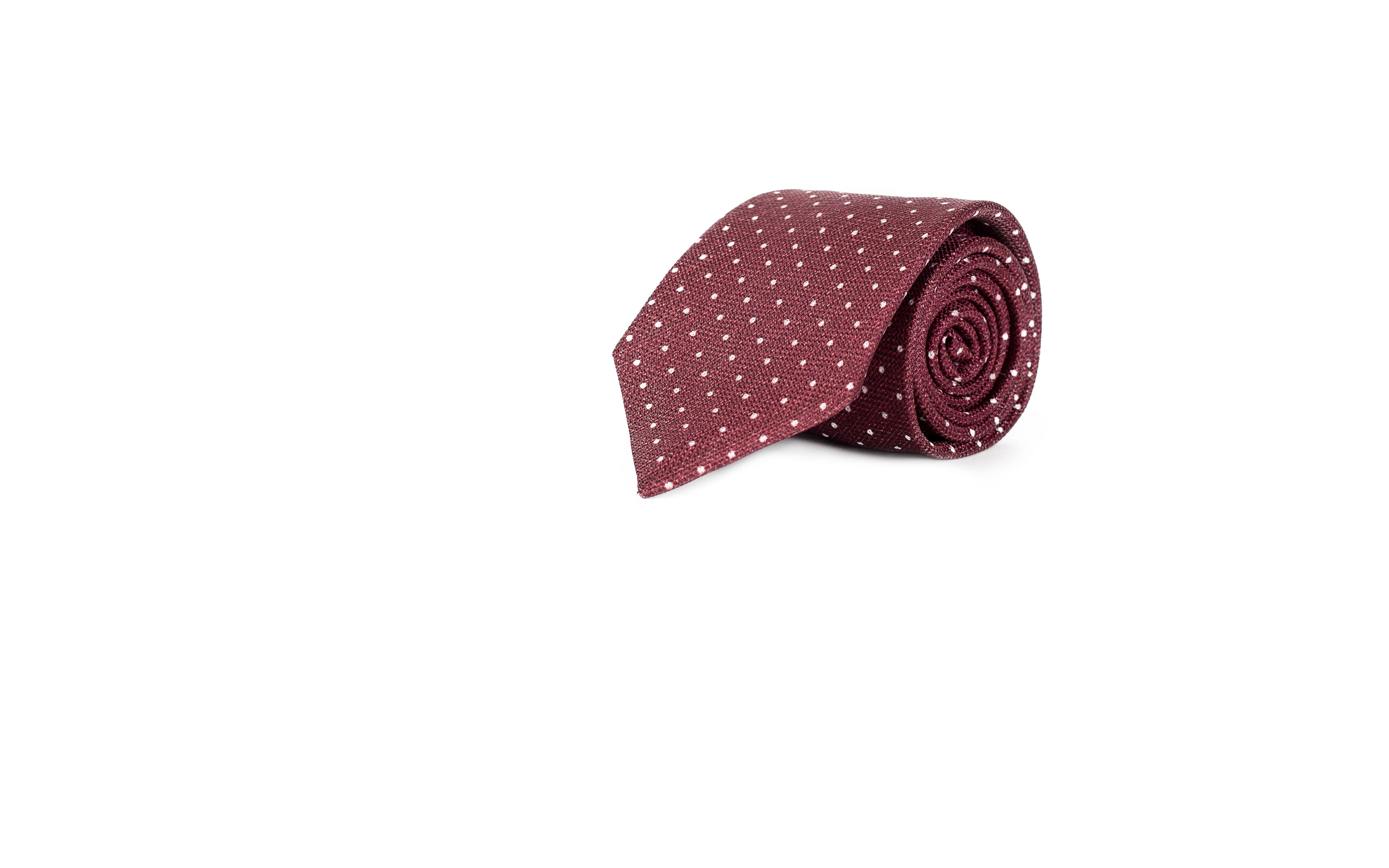 Burgundy Dotted Silk Tie