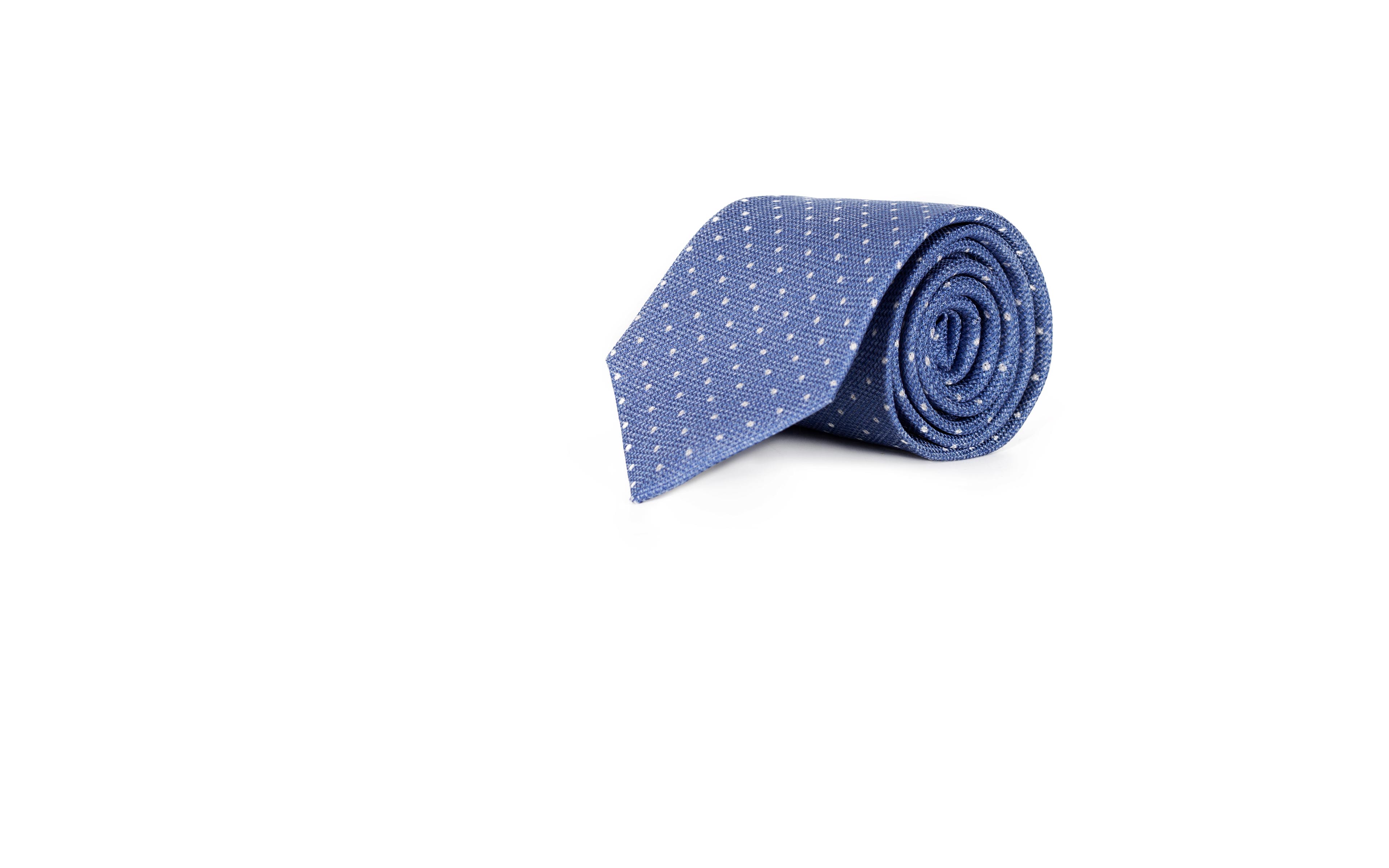 Sky Blue Dotted Silk Tie