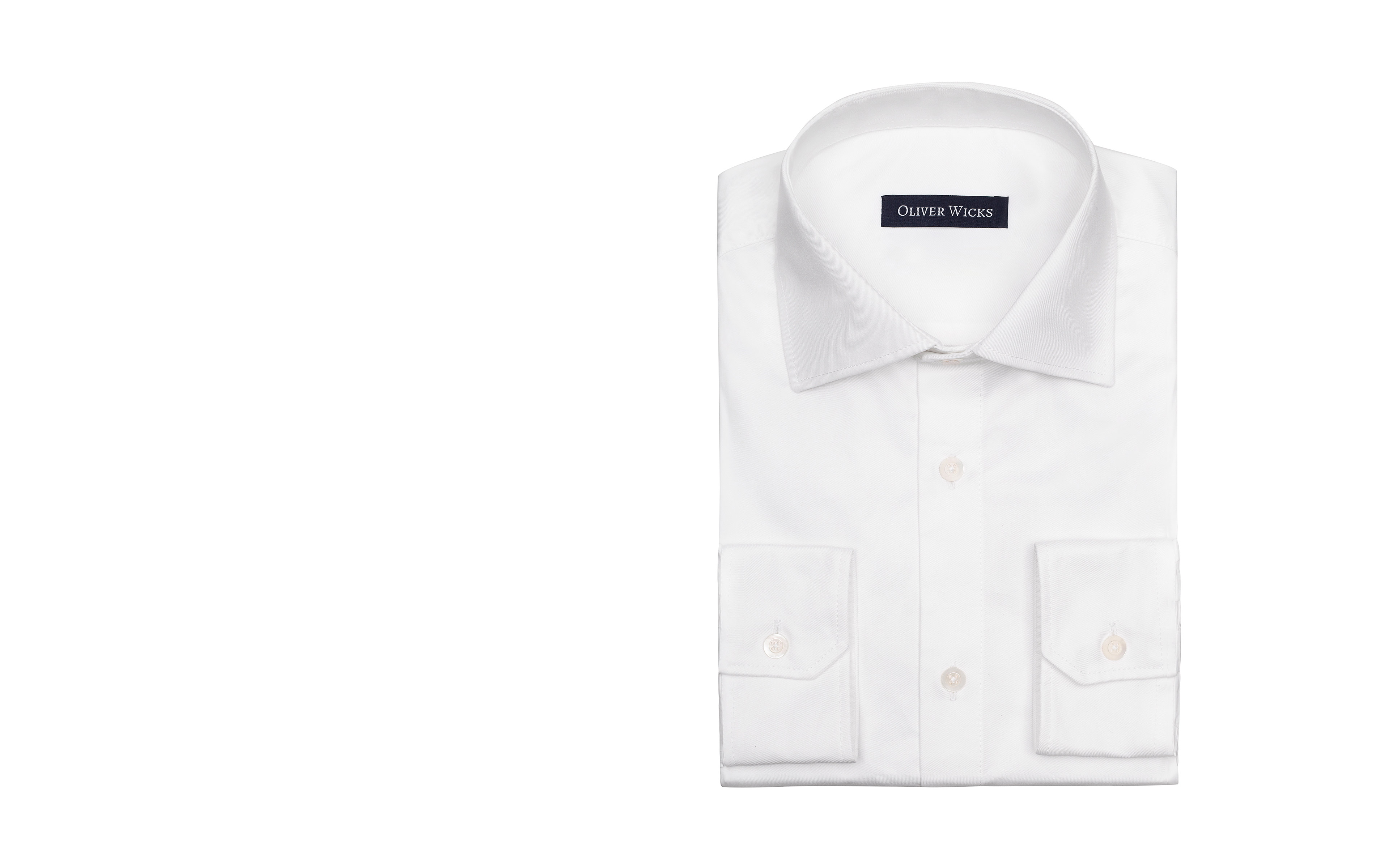White Non-iron Cotton Twill Shirt