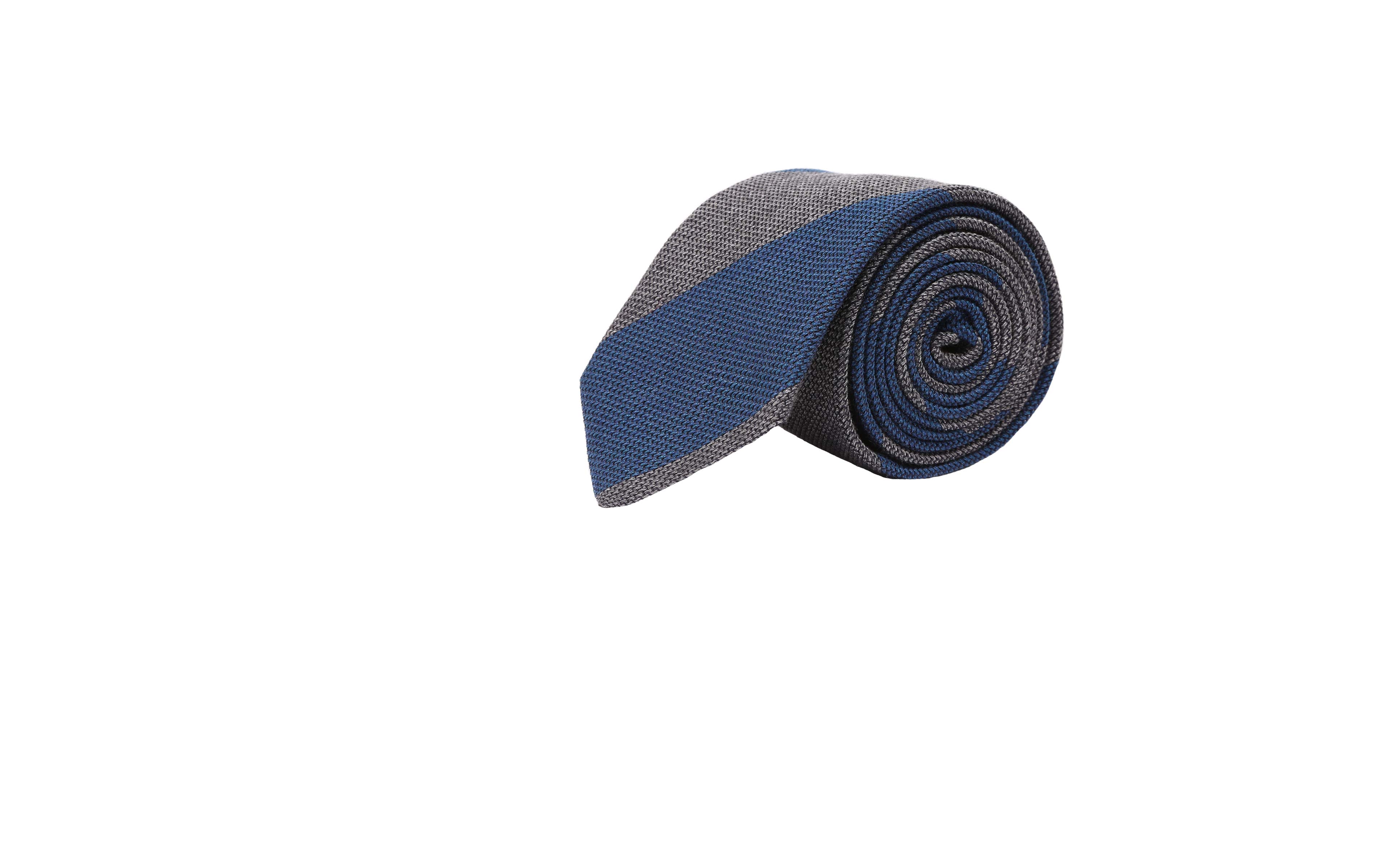 Blue & Grey Grenadine Silk Tie