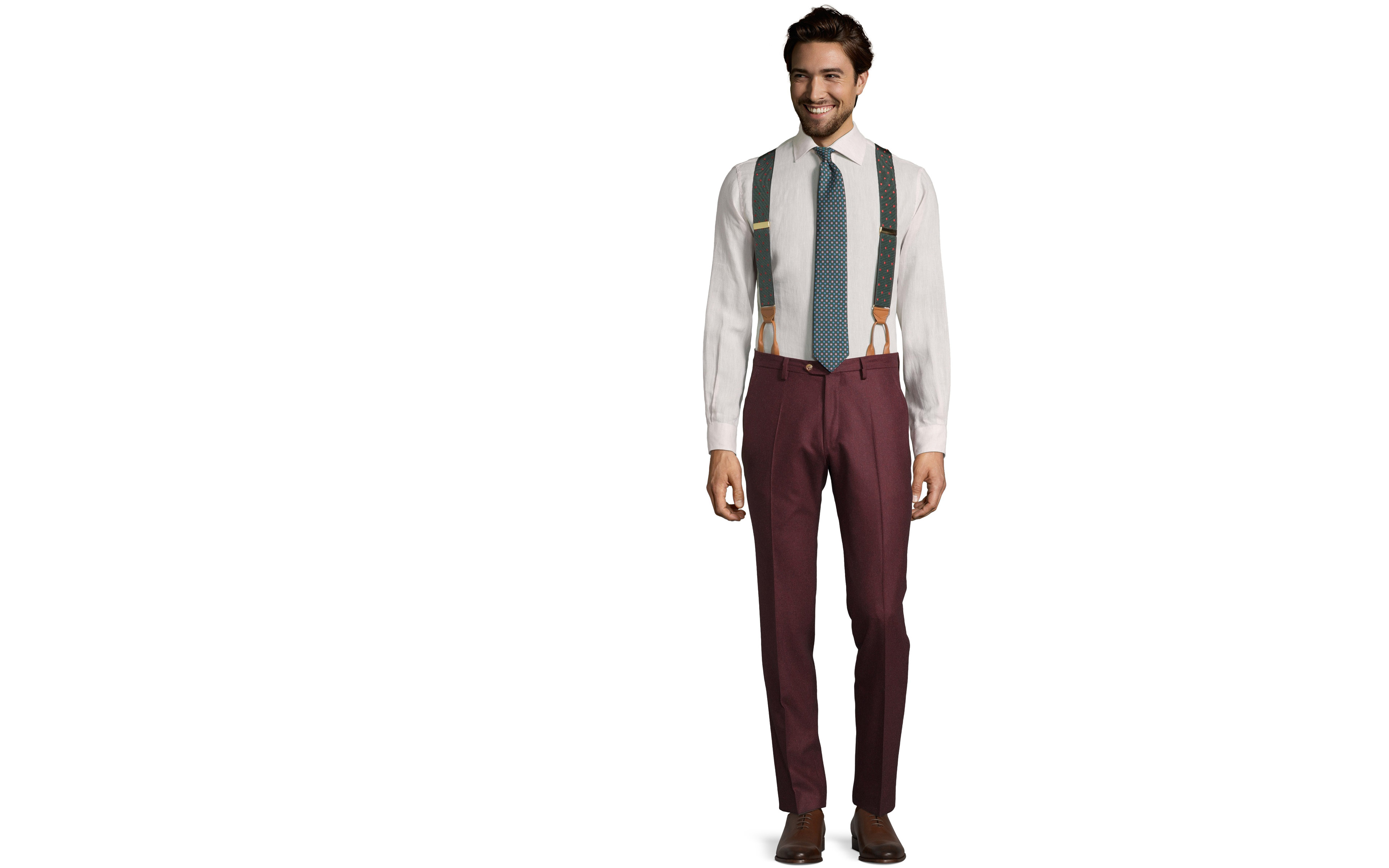 Burgundy Wool Flannel Pants