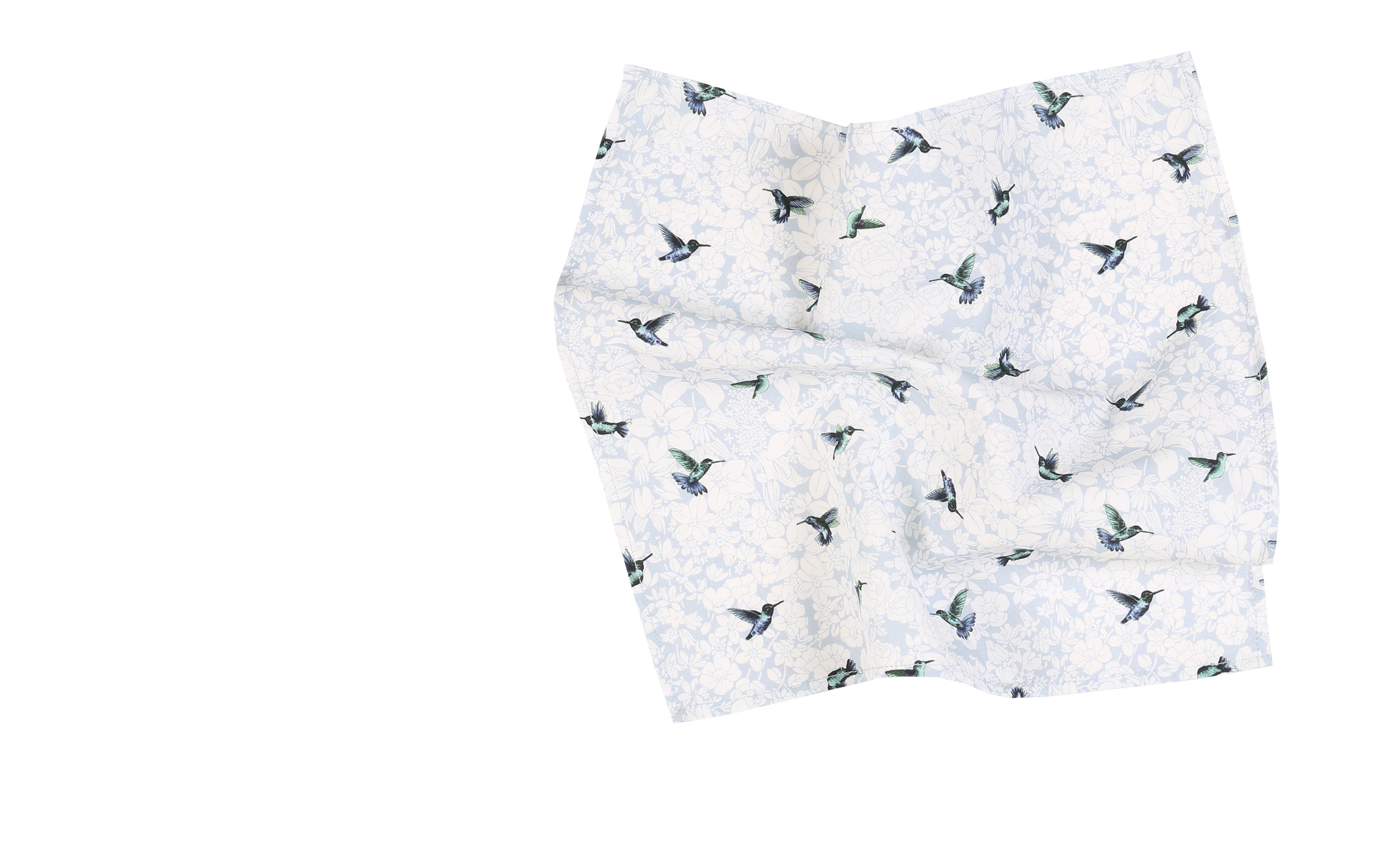 Birds Pattern Sky Blue Cotton Pocket Square