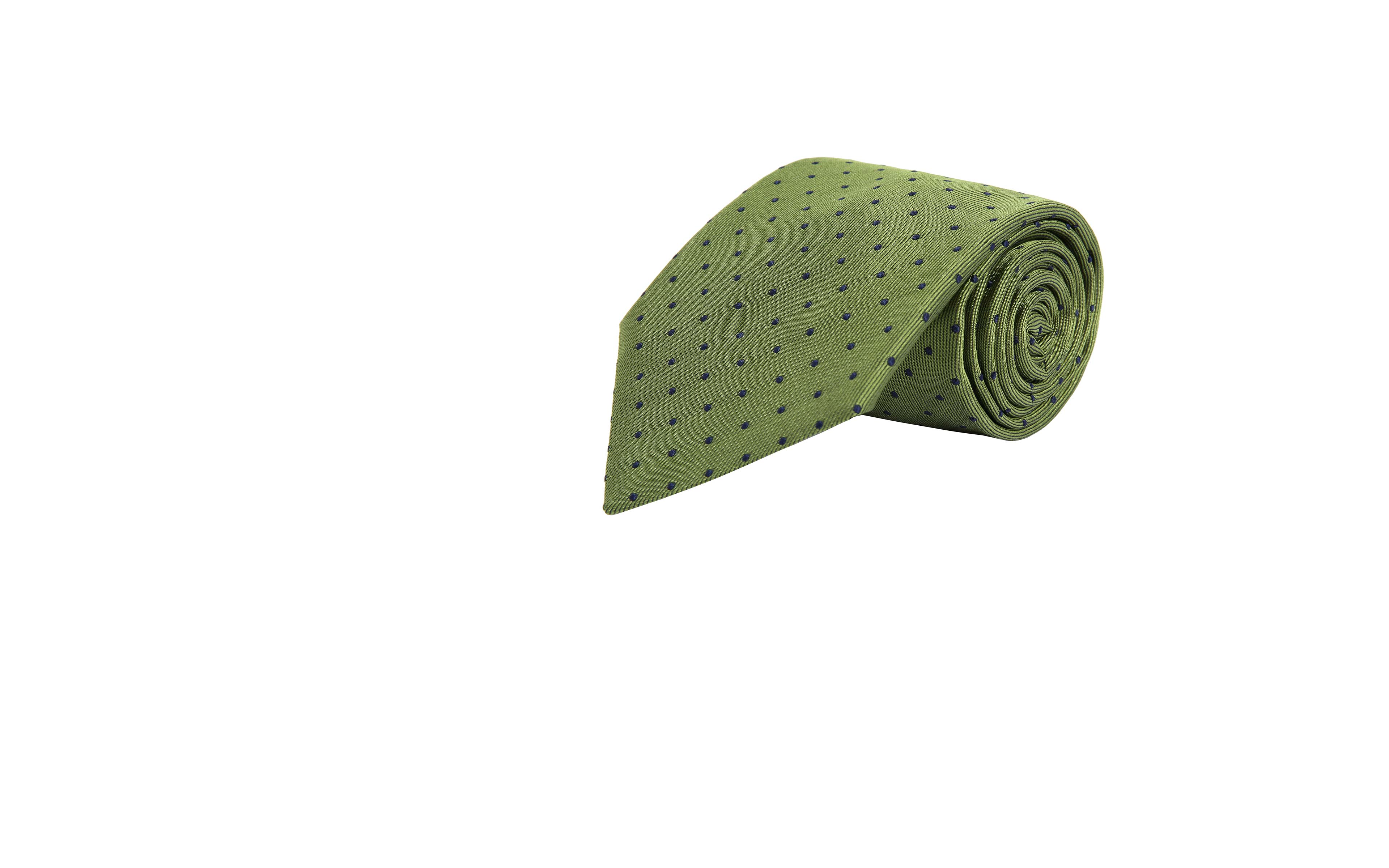 Green Dotted Silk Tie