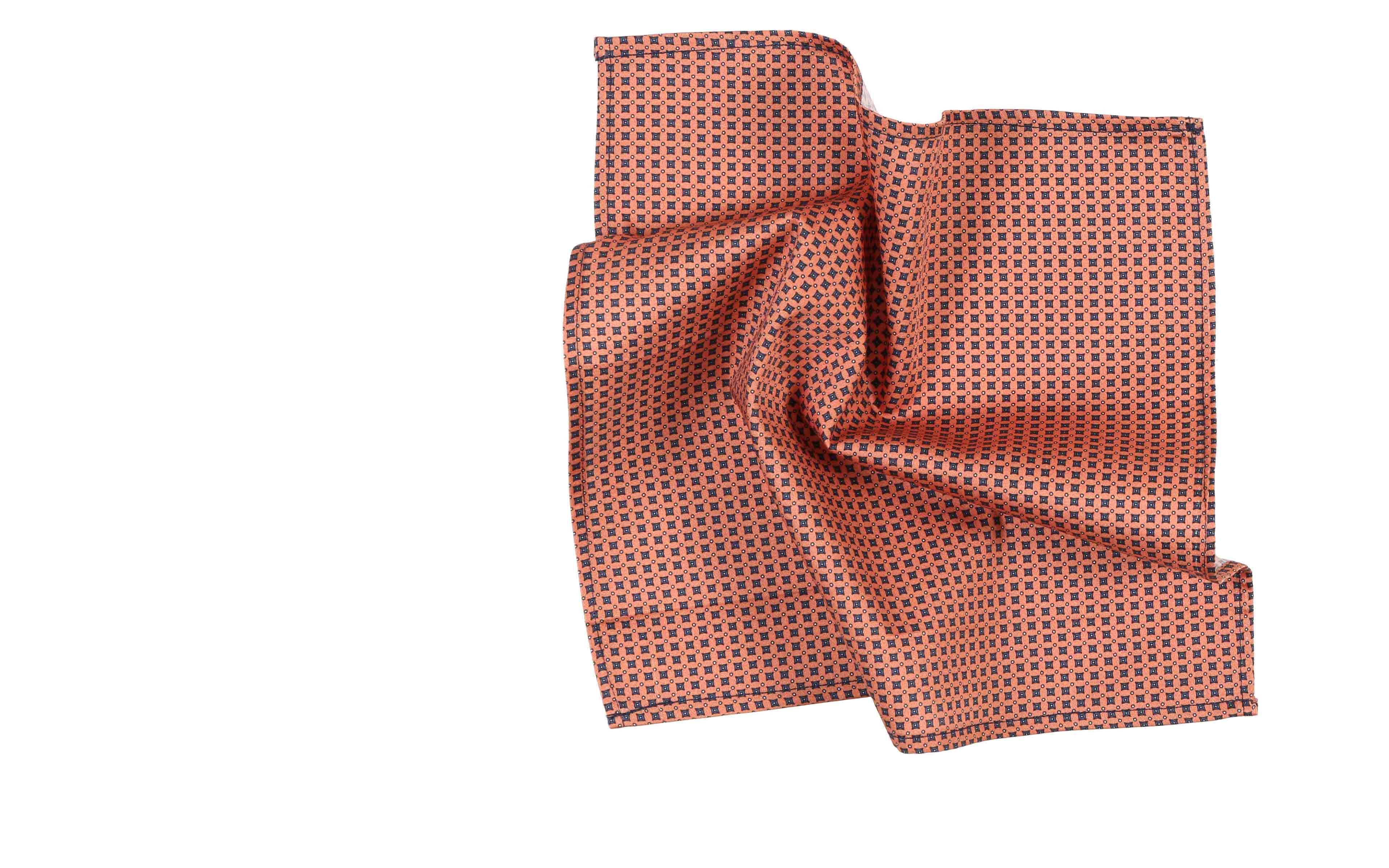 Orange Patterned Cotton Pocket Square