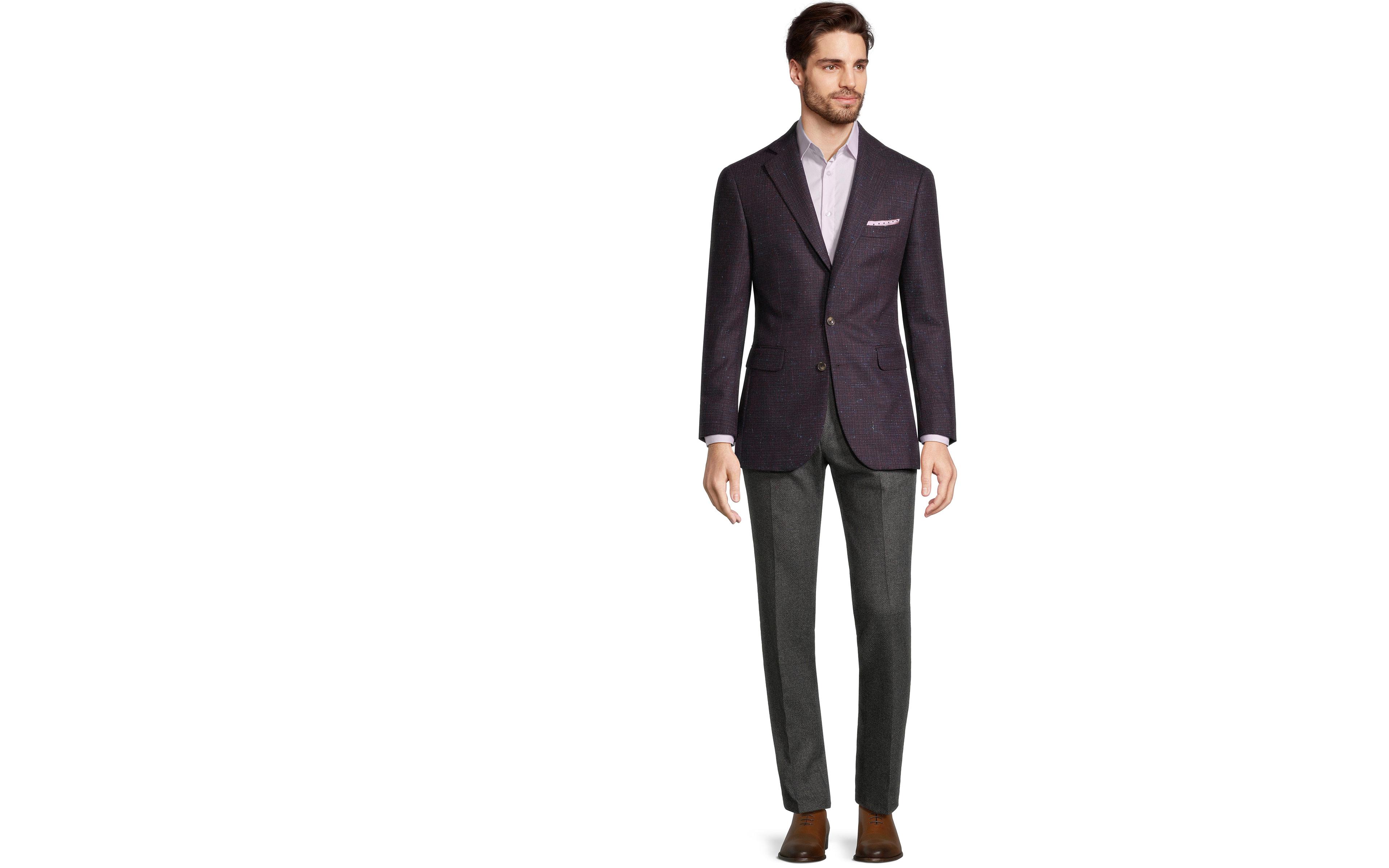 Indigo & Purple Tweed Wool & Silk Blazer