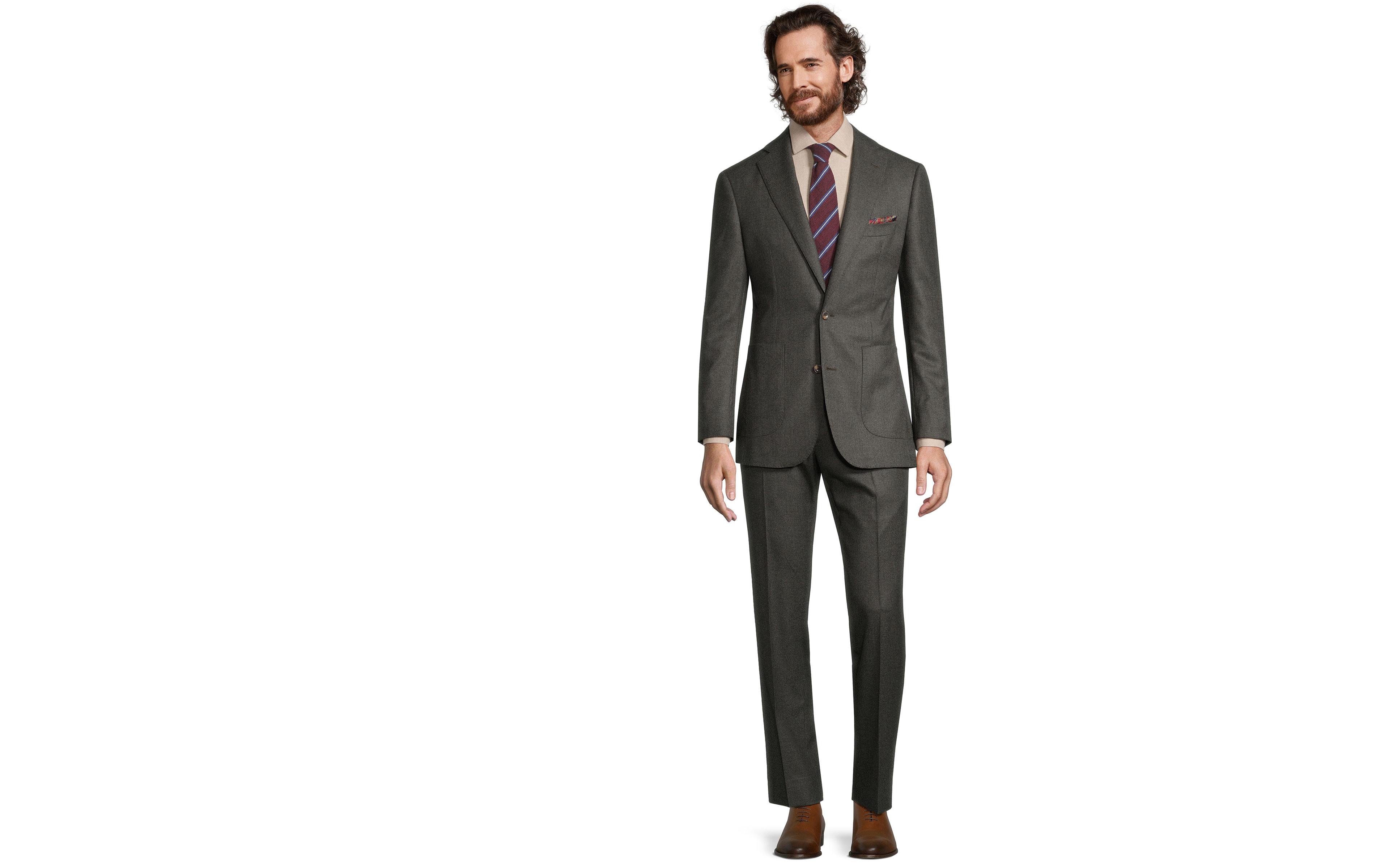 Green Houndstooth Flannel Suit