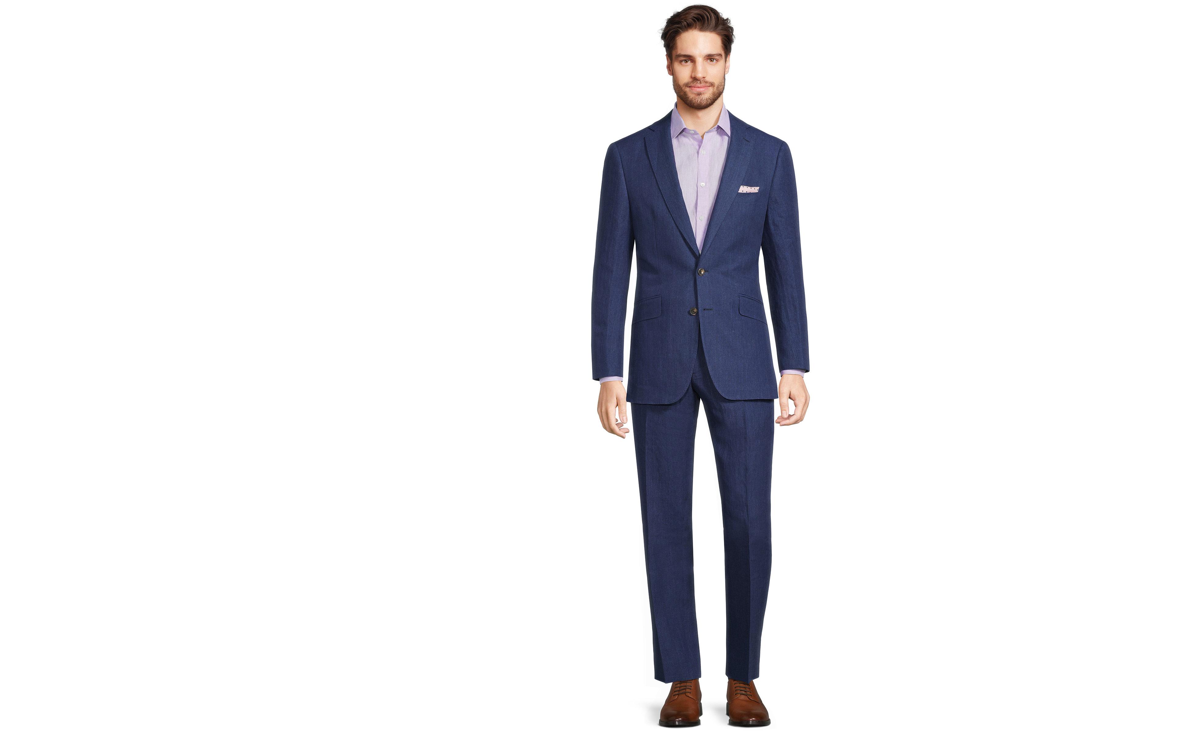 Navy Linen Suit