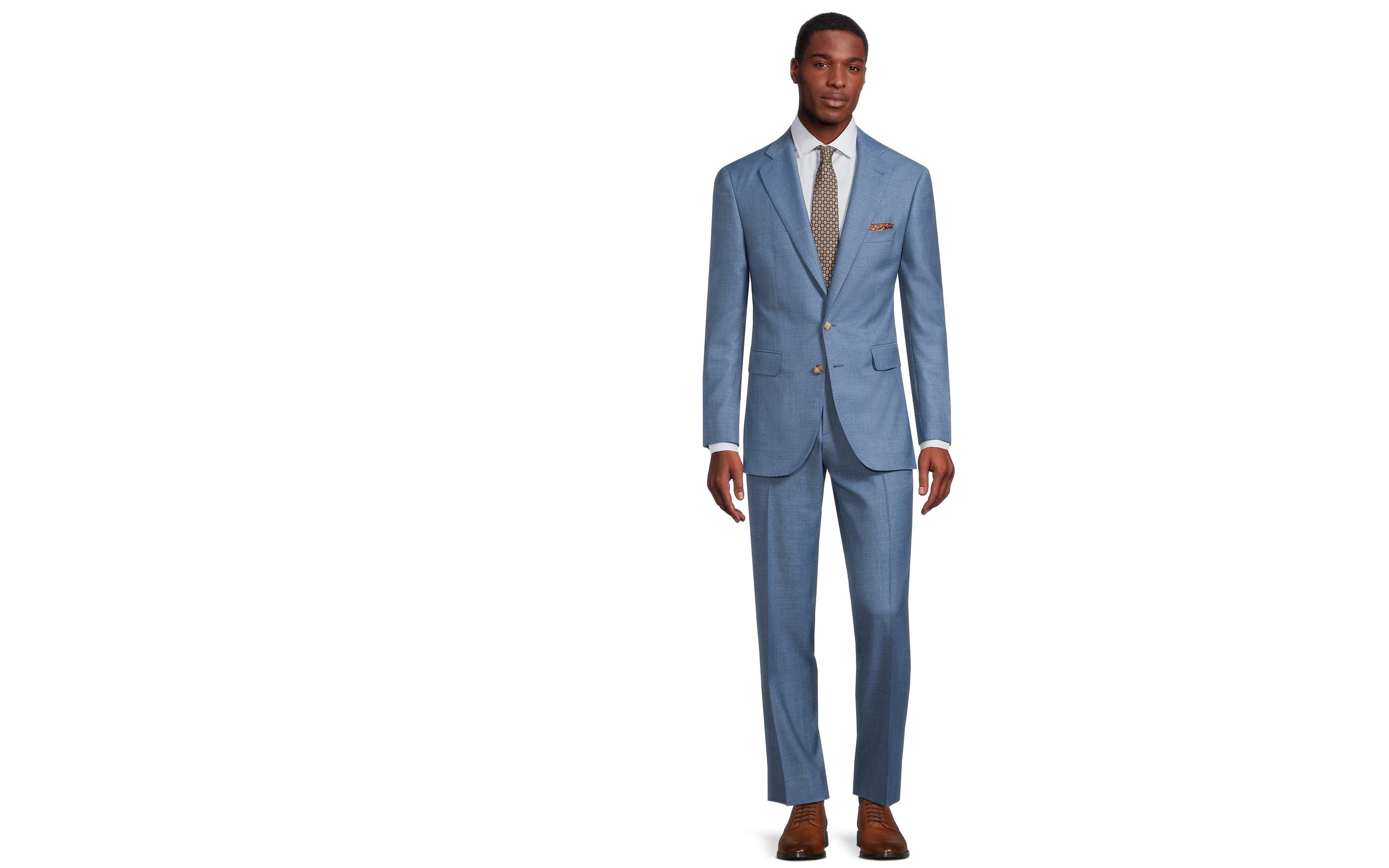 Sky Blue Pick & Pick Natural Bi-Stretch Suit