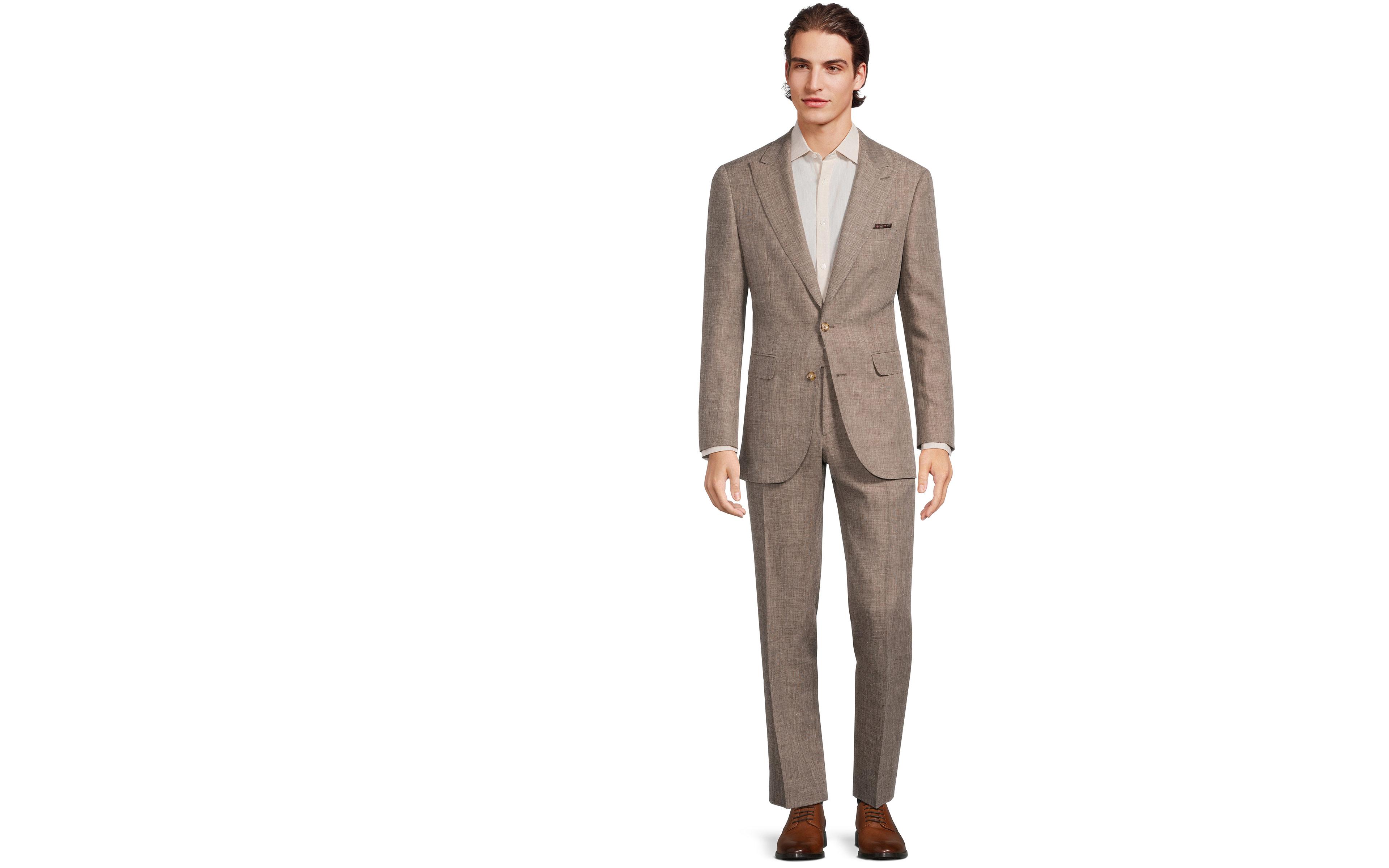 Natural Brown Wool & Linen Suit