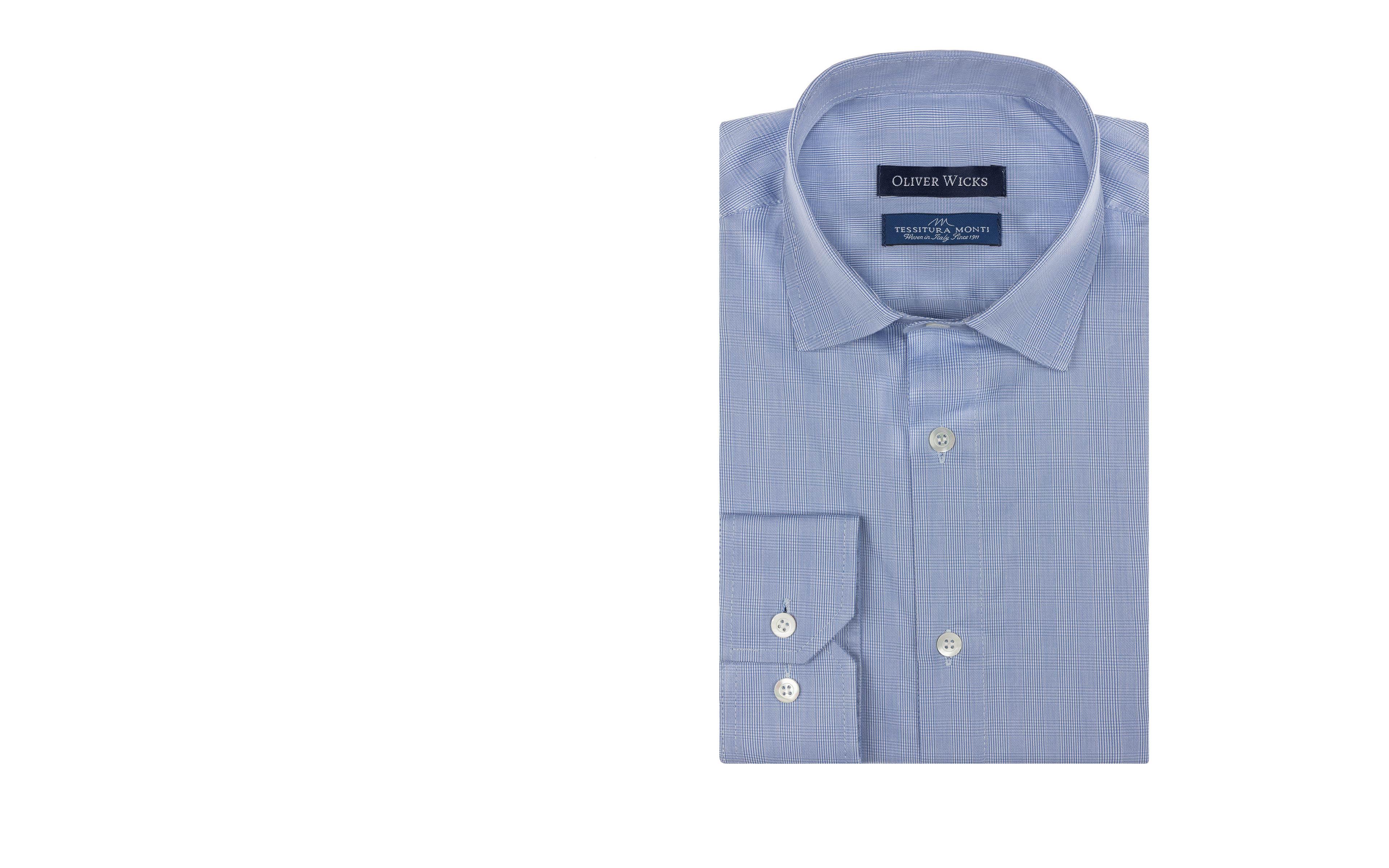 Light Blue Plaid Cotton Shirt