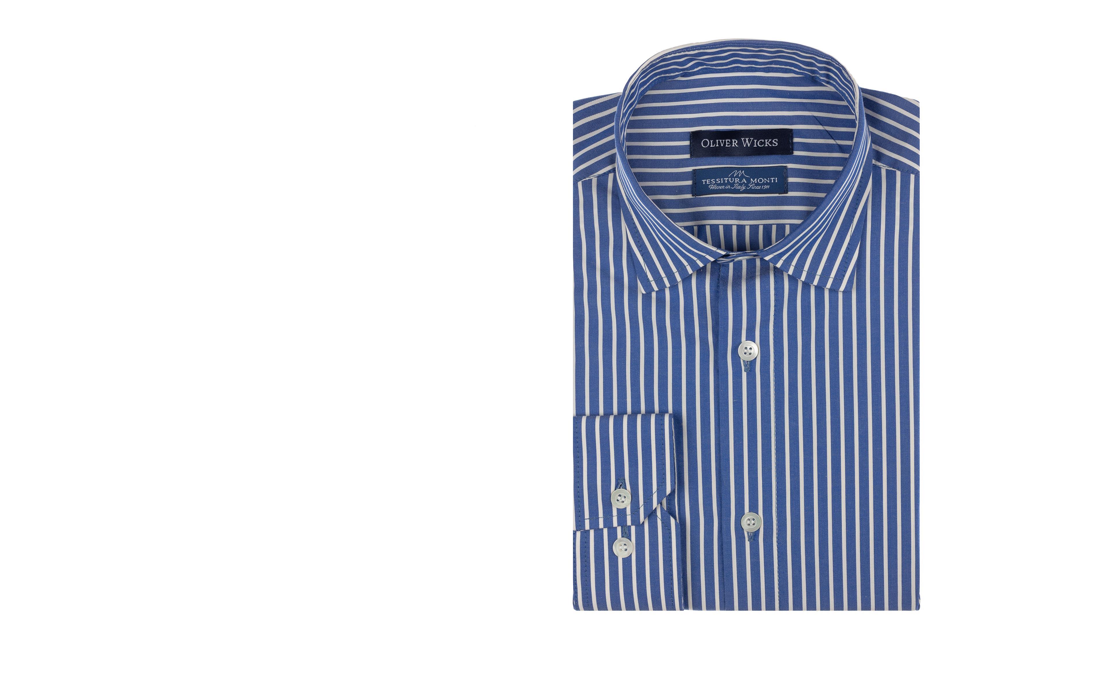 White Striped Blue Cotton Shirt
