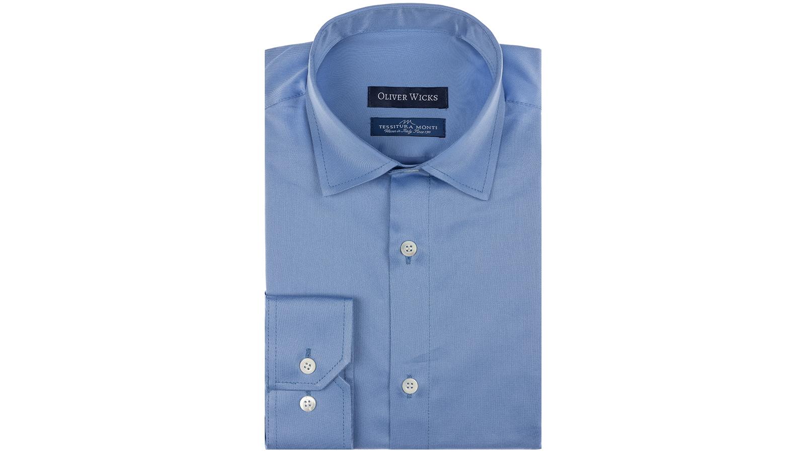Blue Cotton Twill Shirt