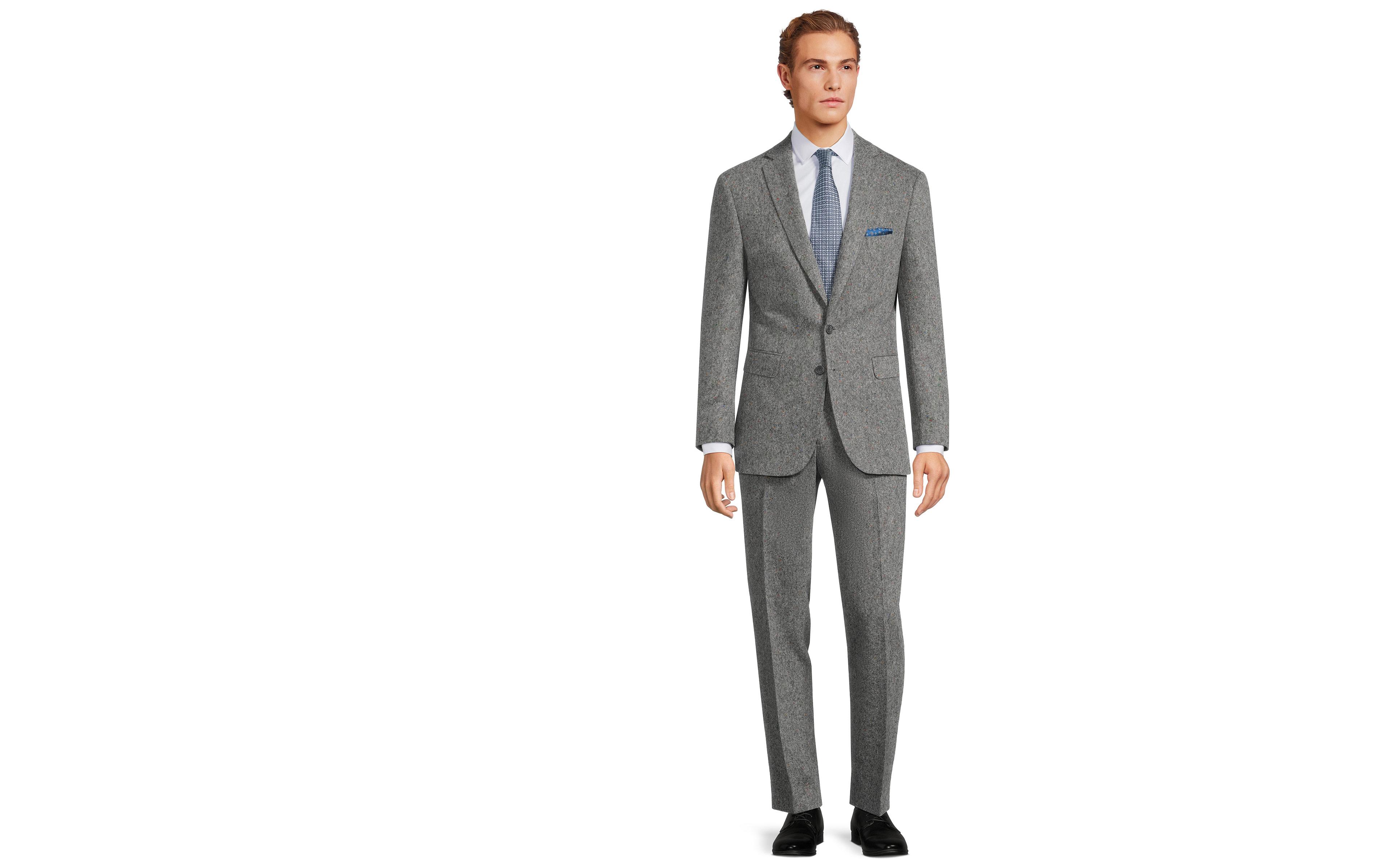 Grey Donegal Tweed Wool & Cashmere Suit