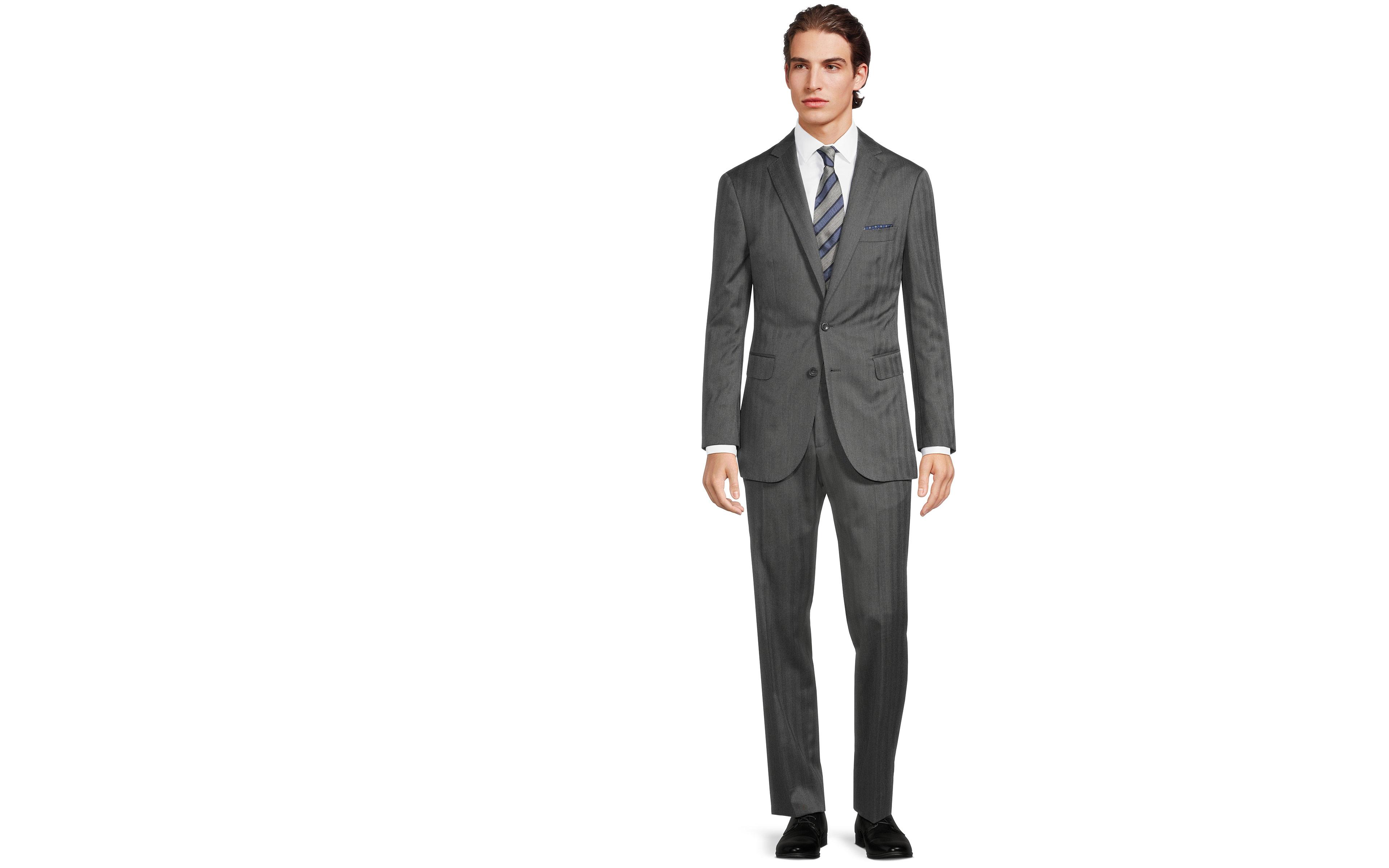 Grey Herringbone Suit