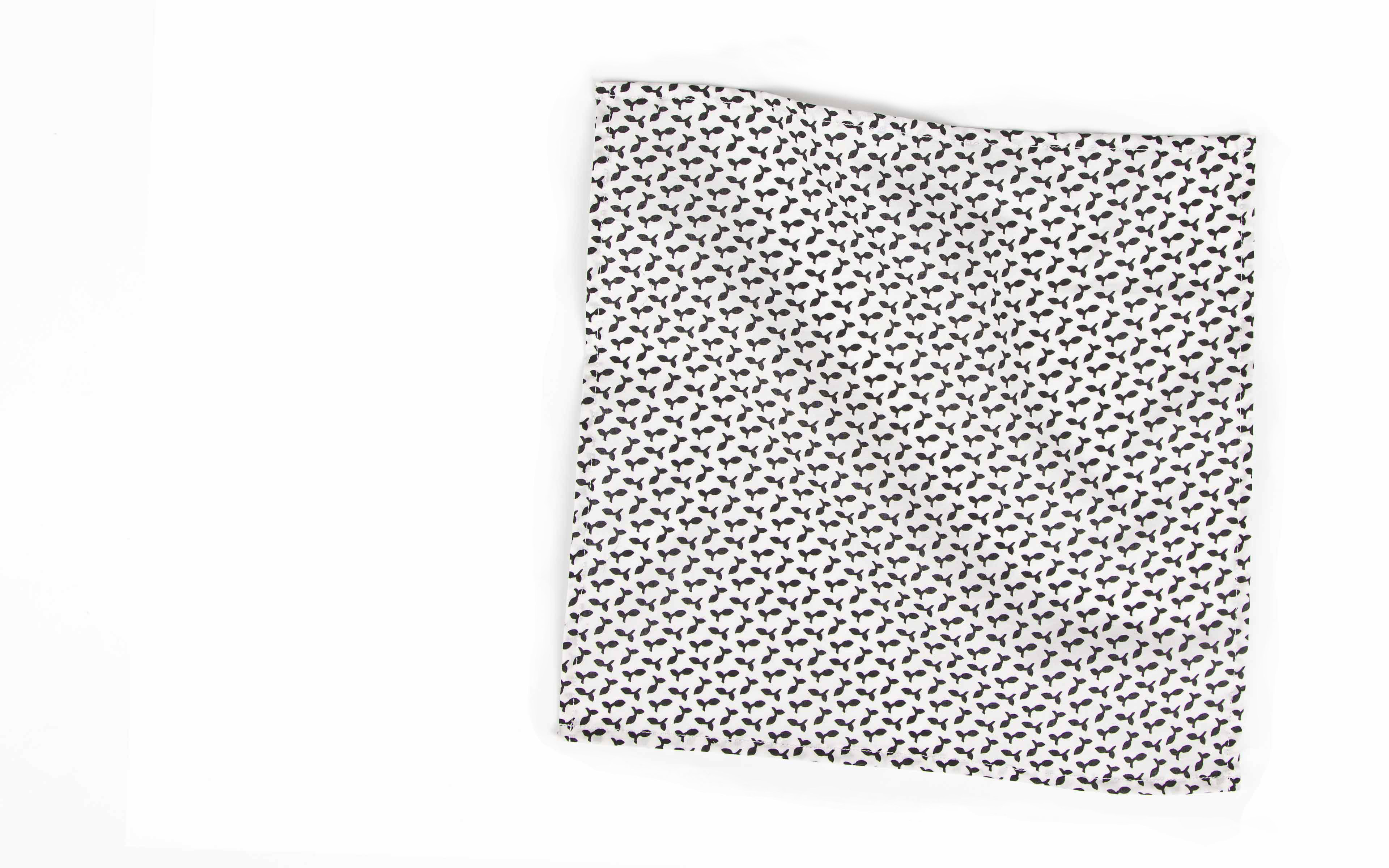 Black and White Patterned Pocket Square
