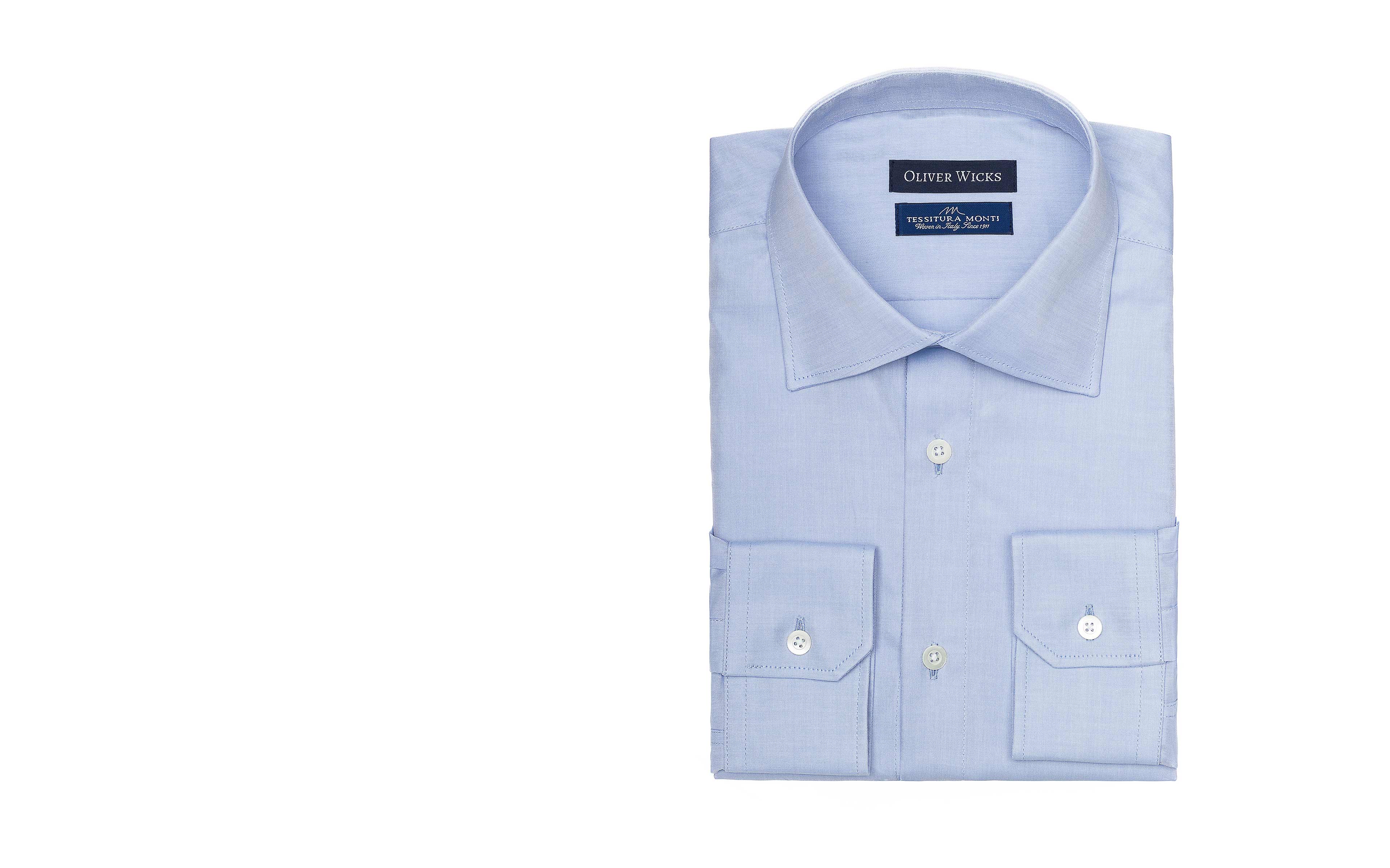 Light Blue Two-Ply Cotton Oxford Shirt