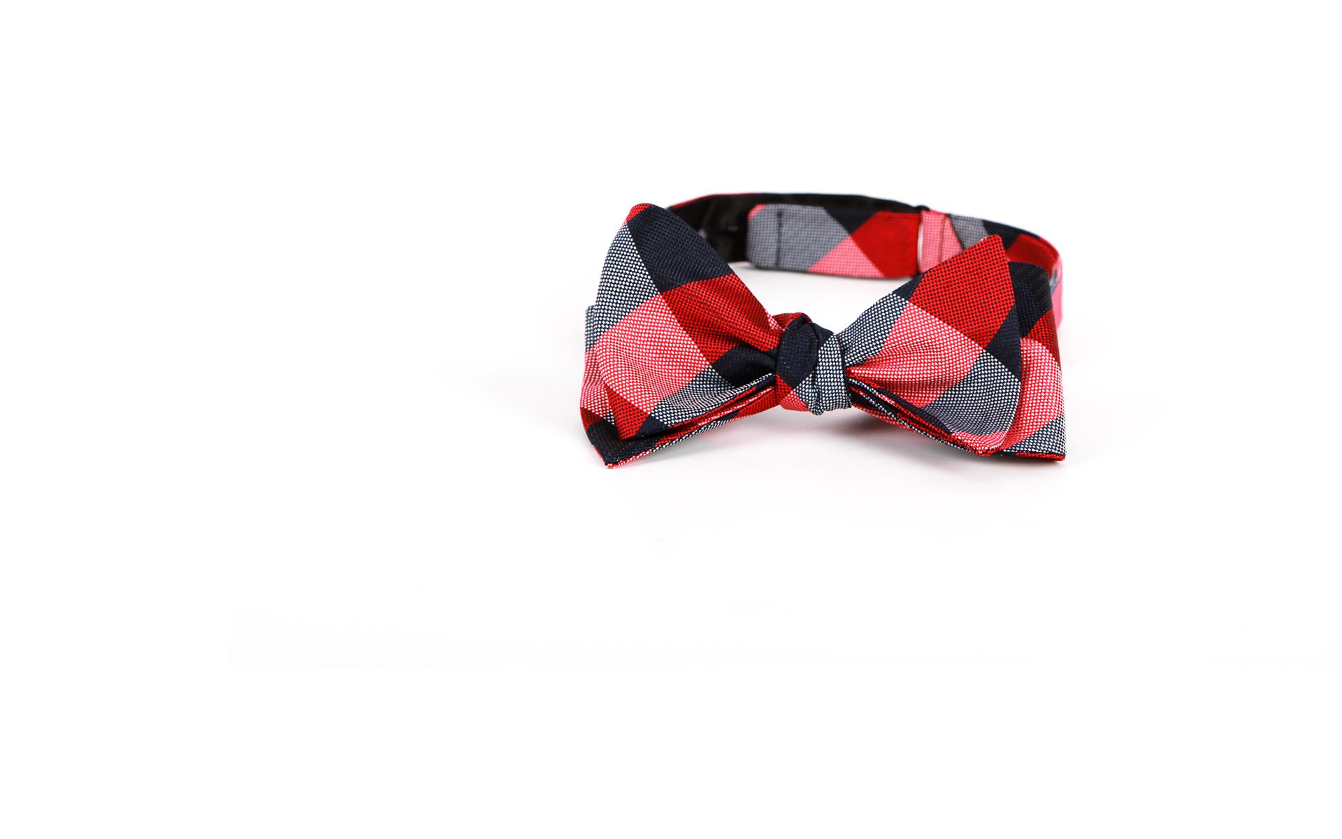 Red & Navy Self-Tie Bow-Tie