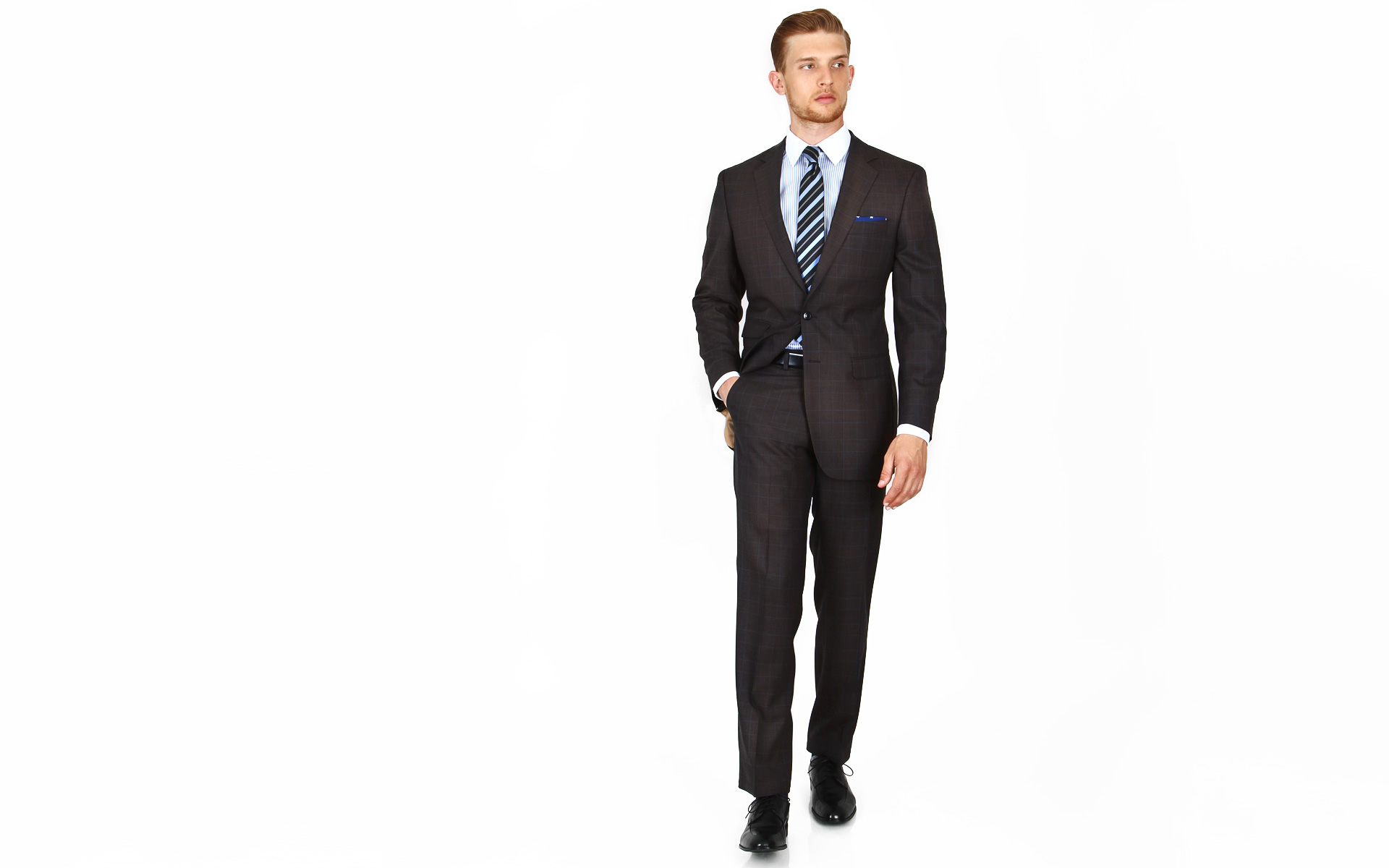 Vendetta Premium Brown Plaid Suit