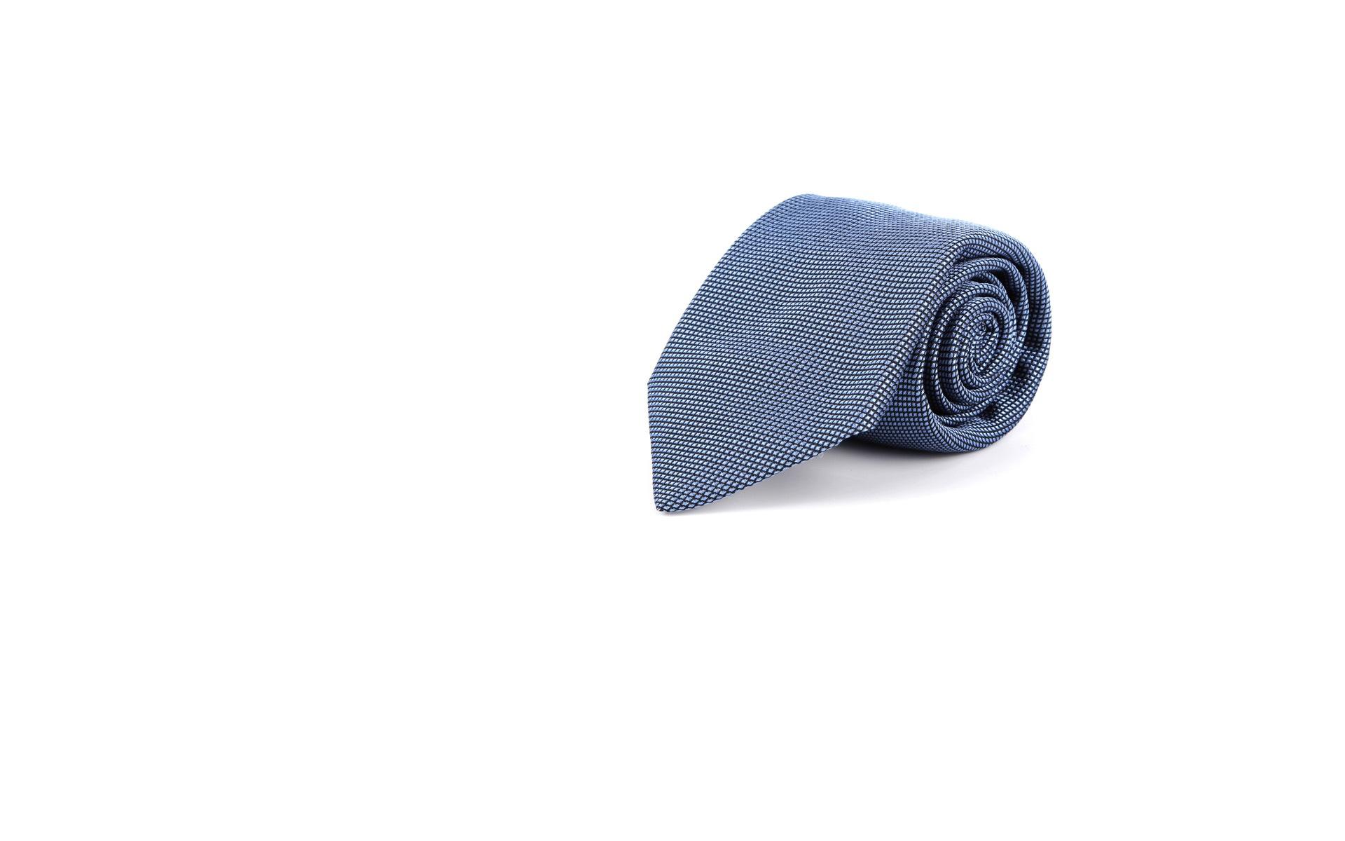 Handmade Italian 100% Silk Blue Tie