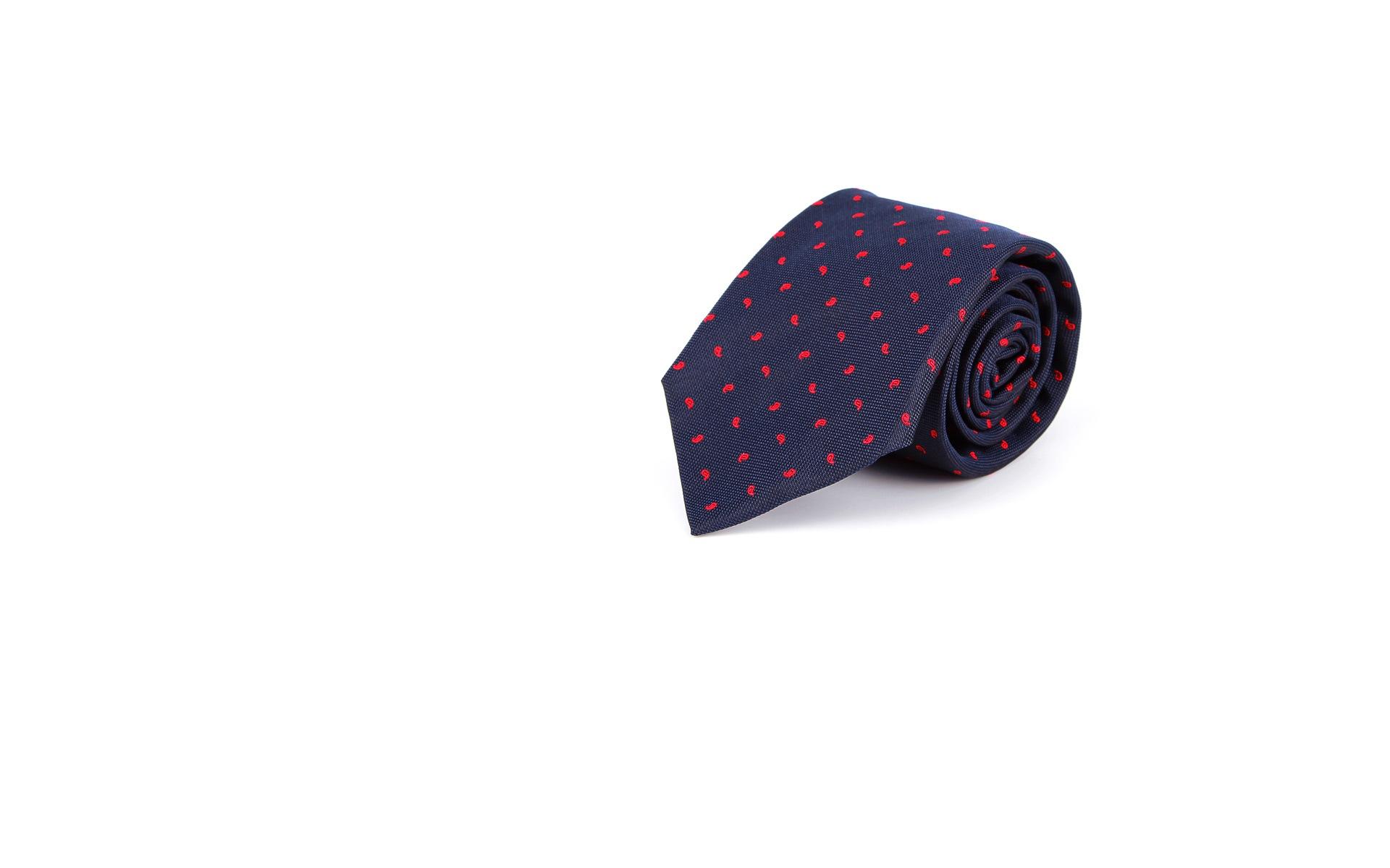 Red & Navy Paisley Handmade Italian 100% Silk Tie