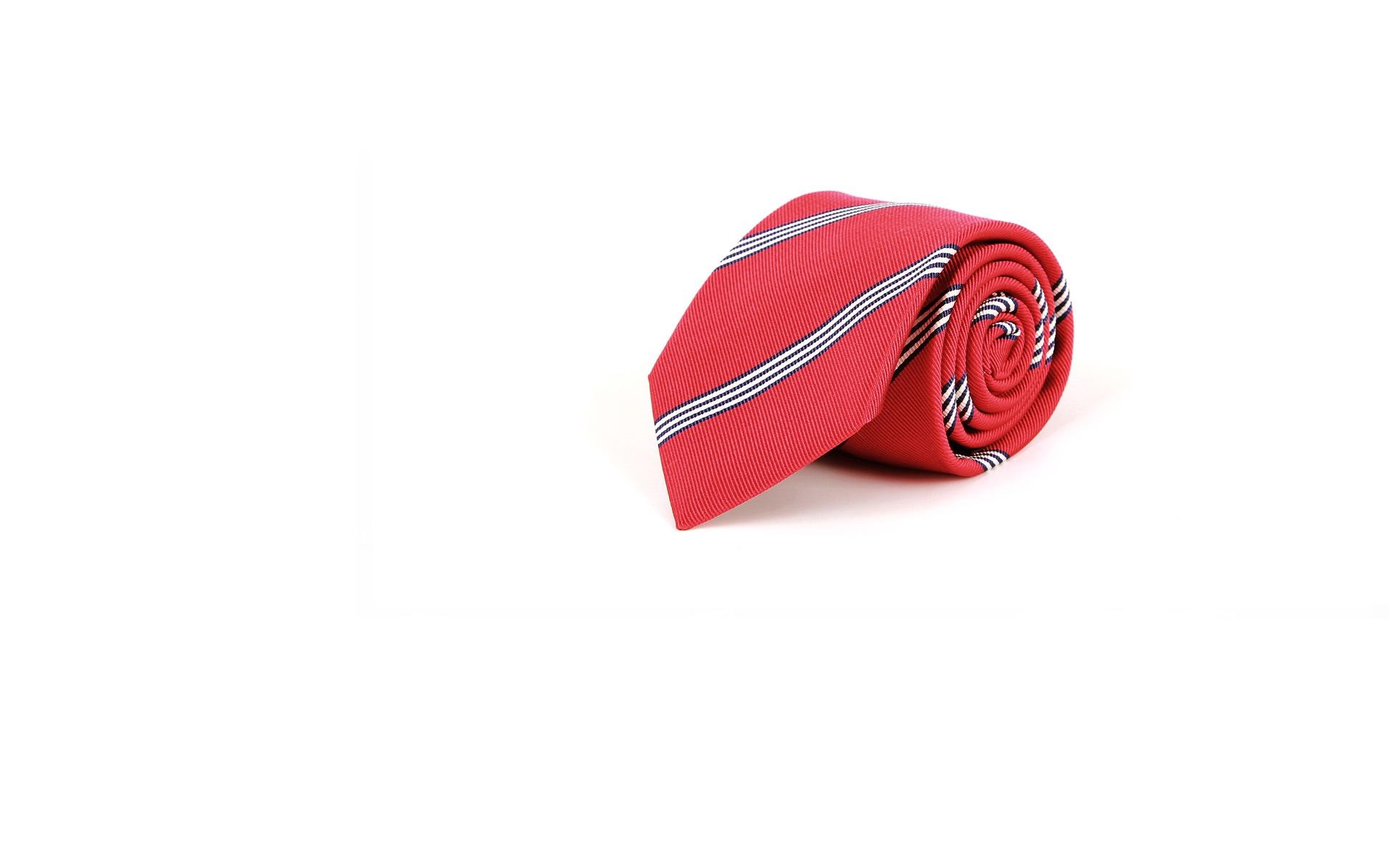 Red & Blue Striped Italian 100% Silk Tie