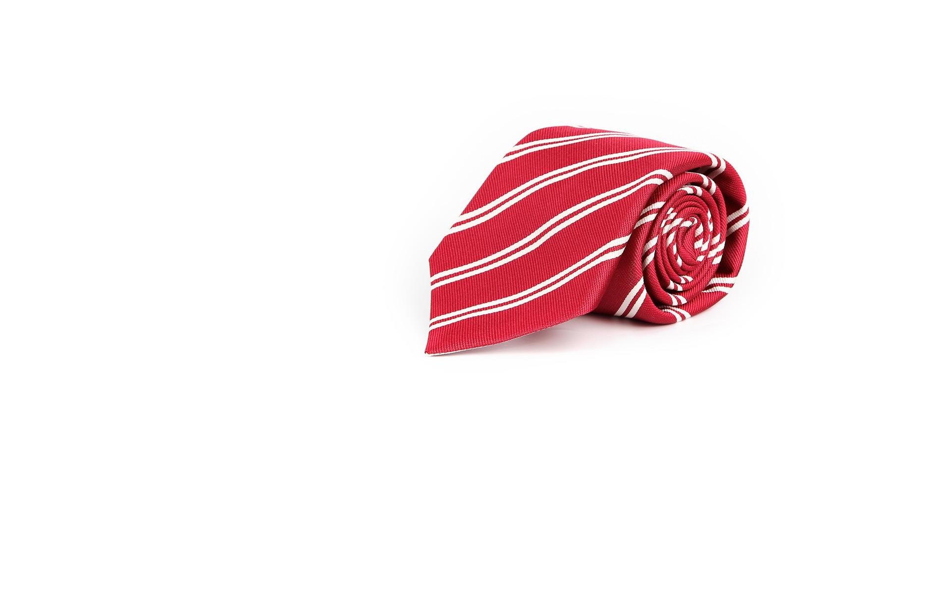 Red Striped Six Fold Italian 100% Silk Tie