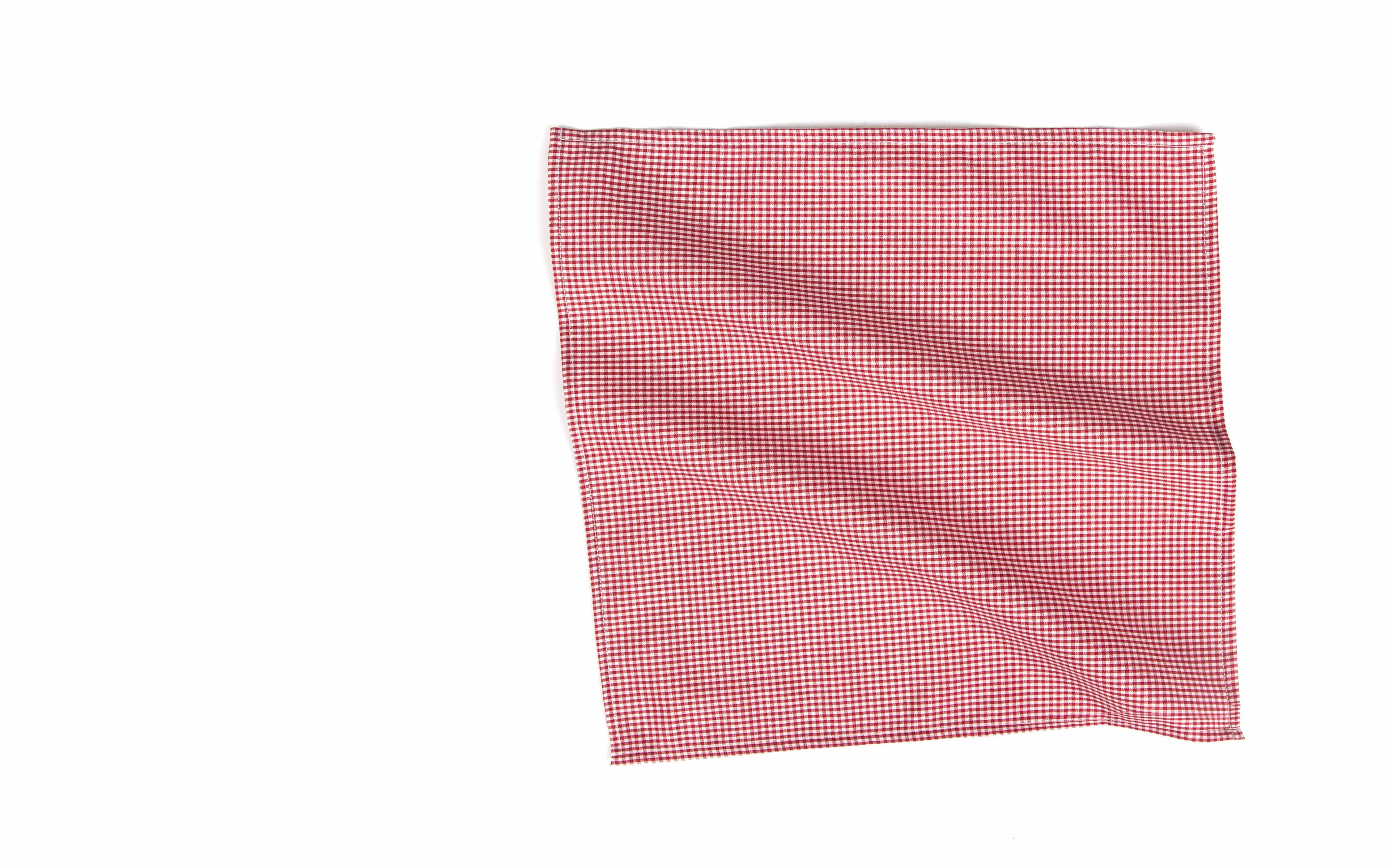 Red Gingham Cotton Pocket Square