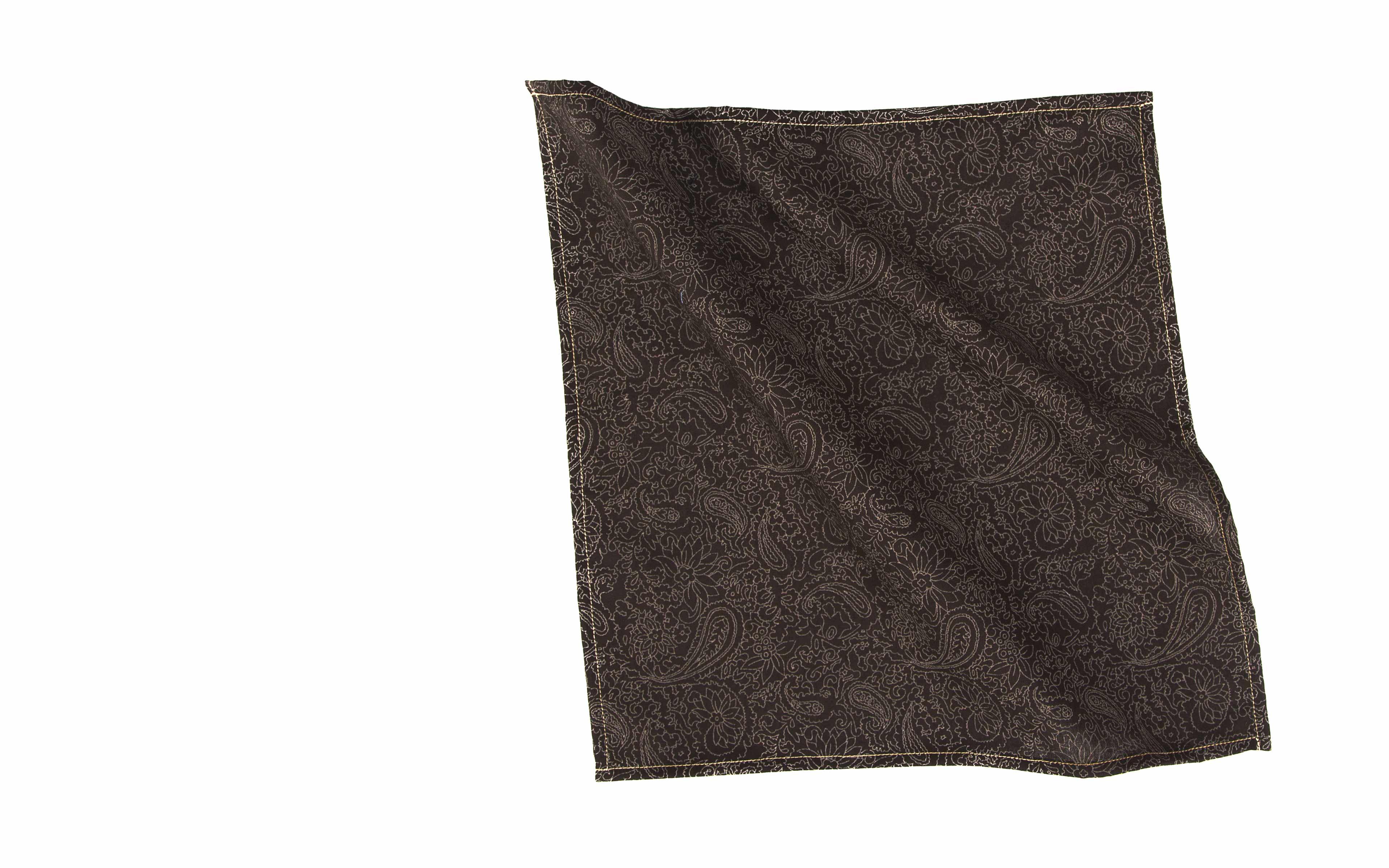 Brown Paisley Cotton Pocket Square