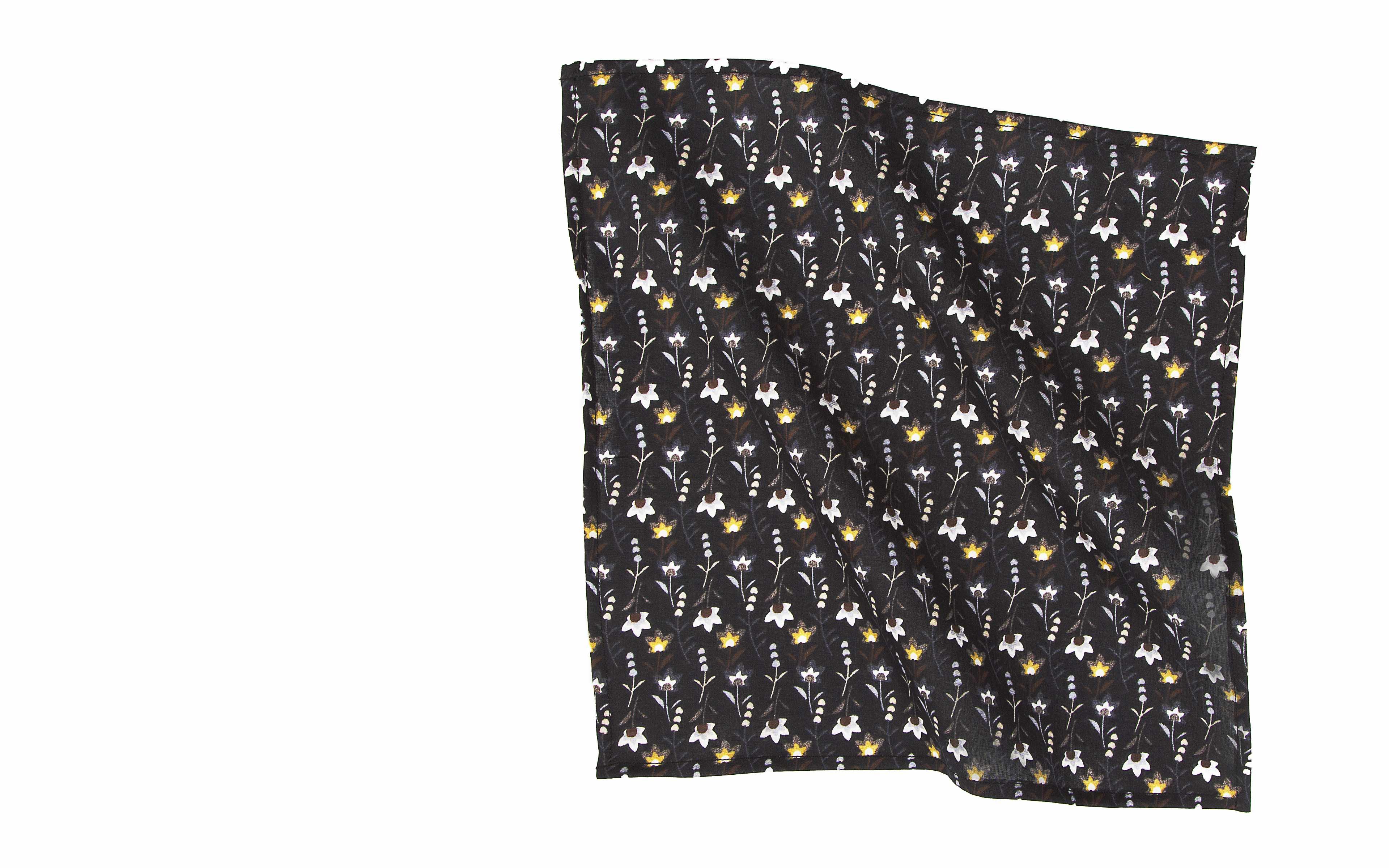 Brown Flowers Cotton Pocket Square