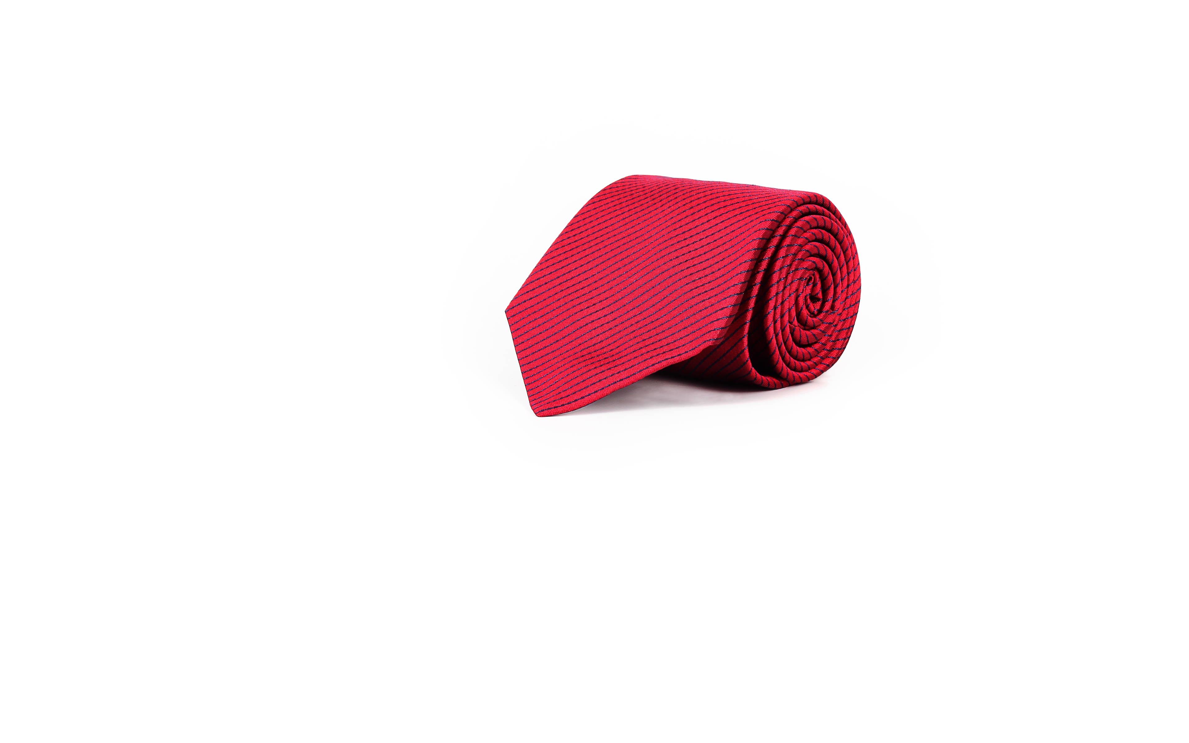 Red Pinstripe Italian 100% Silk Tie