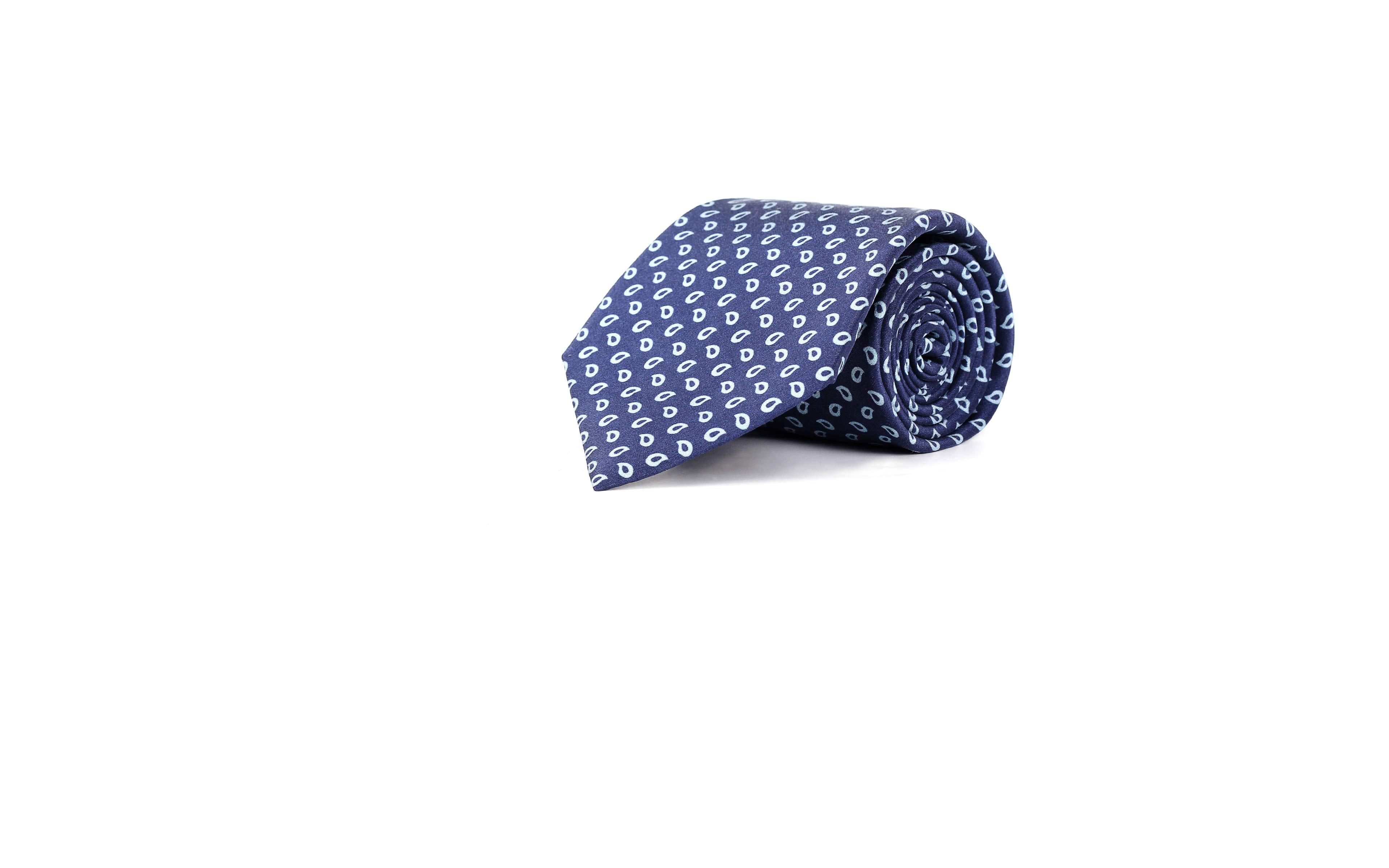 Navy Paisley 100% Silk Tie